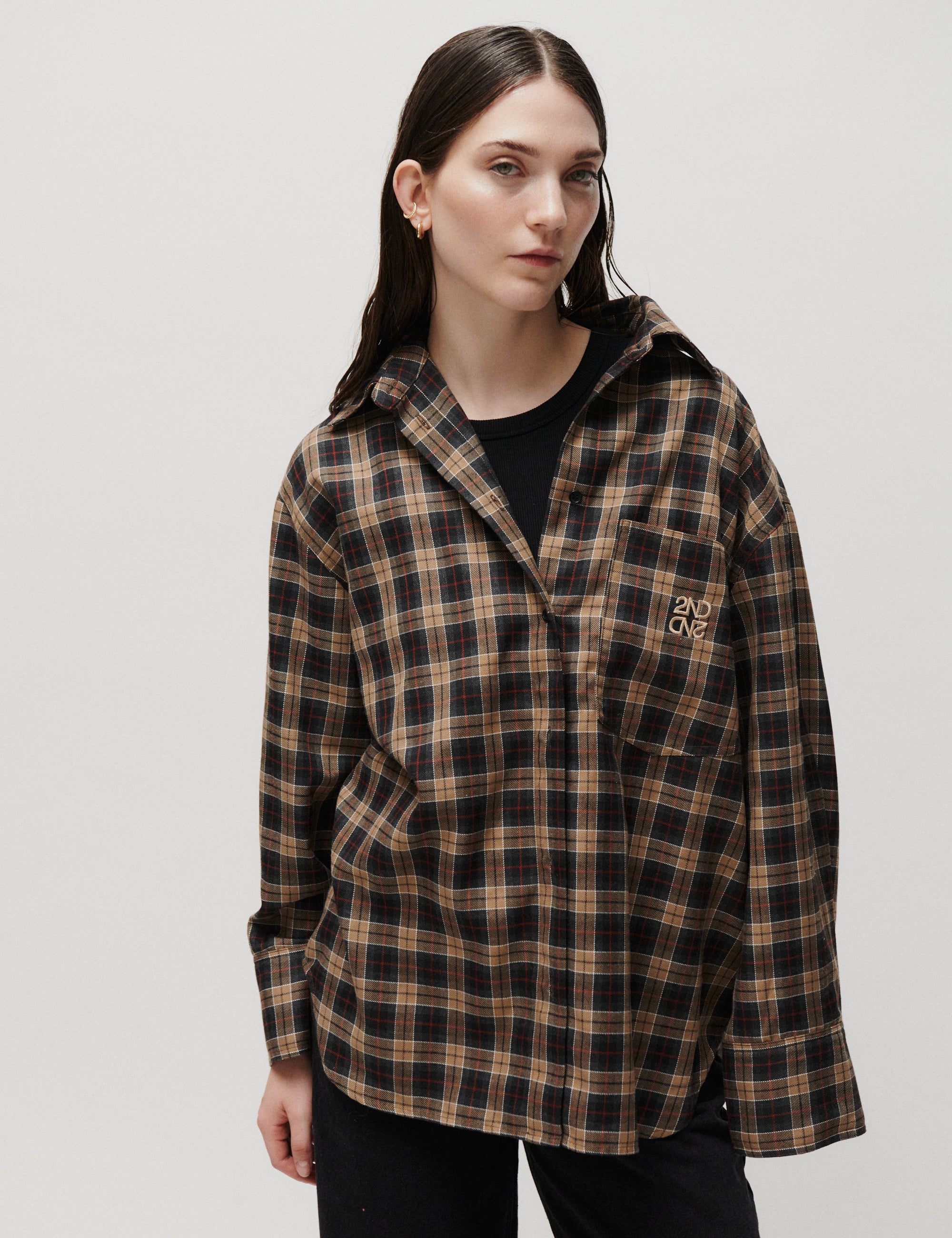 2NDDAY 2NDManny - Classic Flannel - Skjorte Bluse 191234 Rocky Road