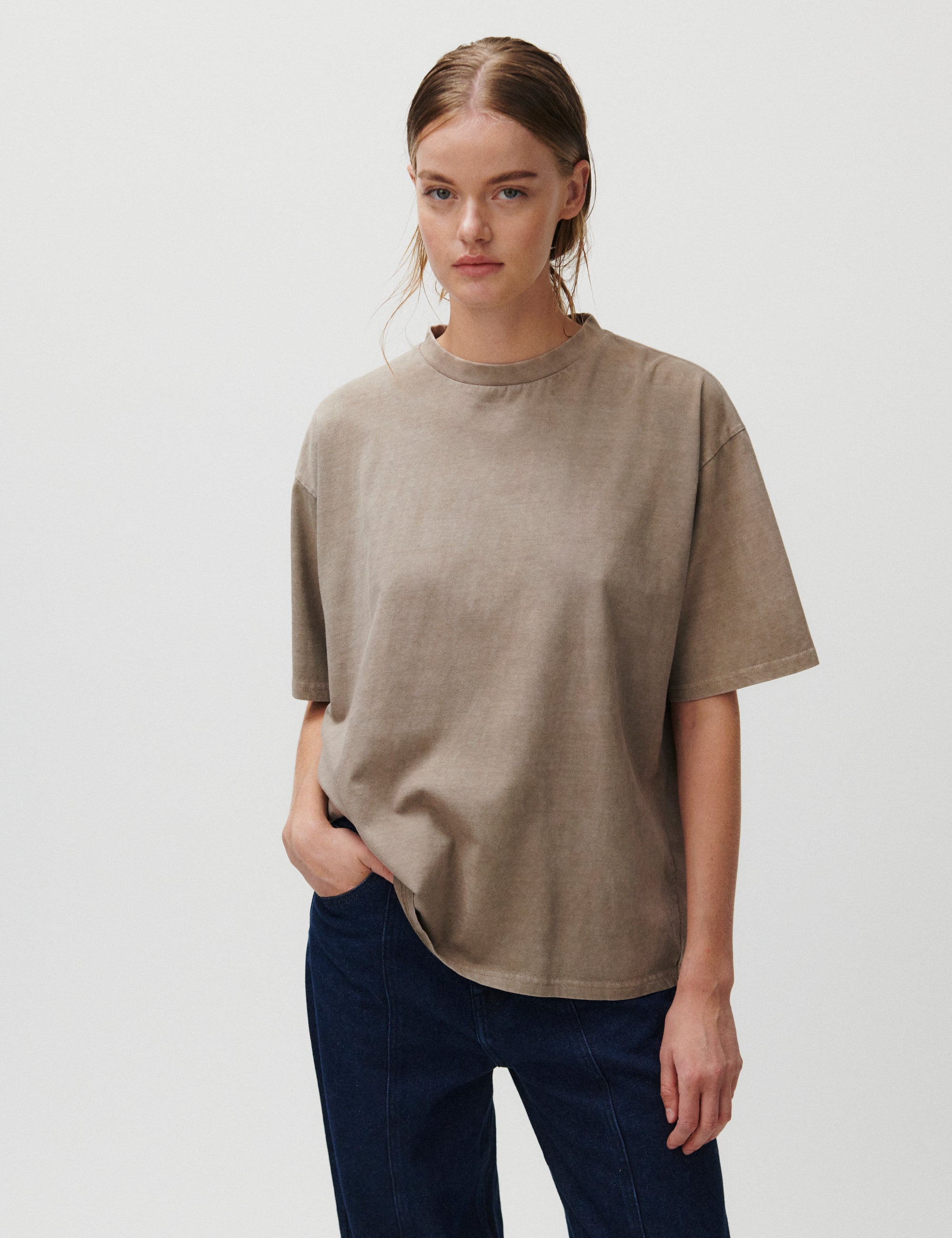 2NDDAY 2ND Arale TT - Over washed Jersey Tops & T-Shirts 170808 Taupe Gray