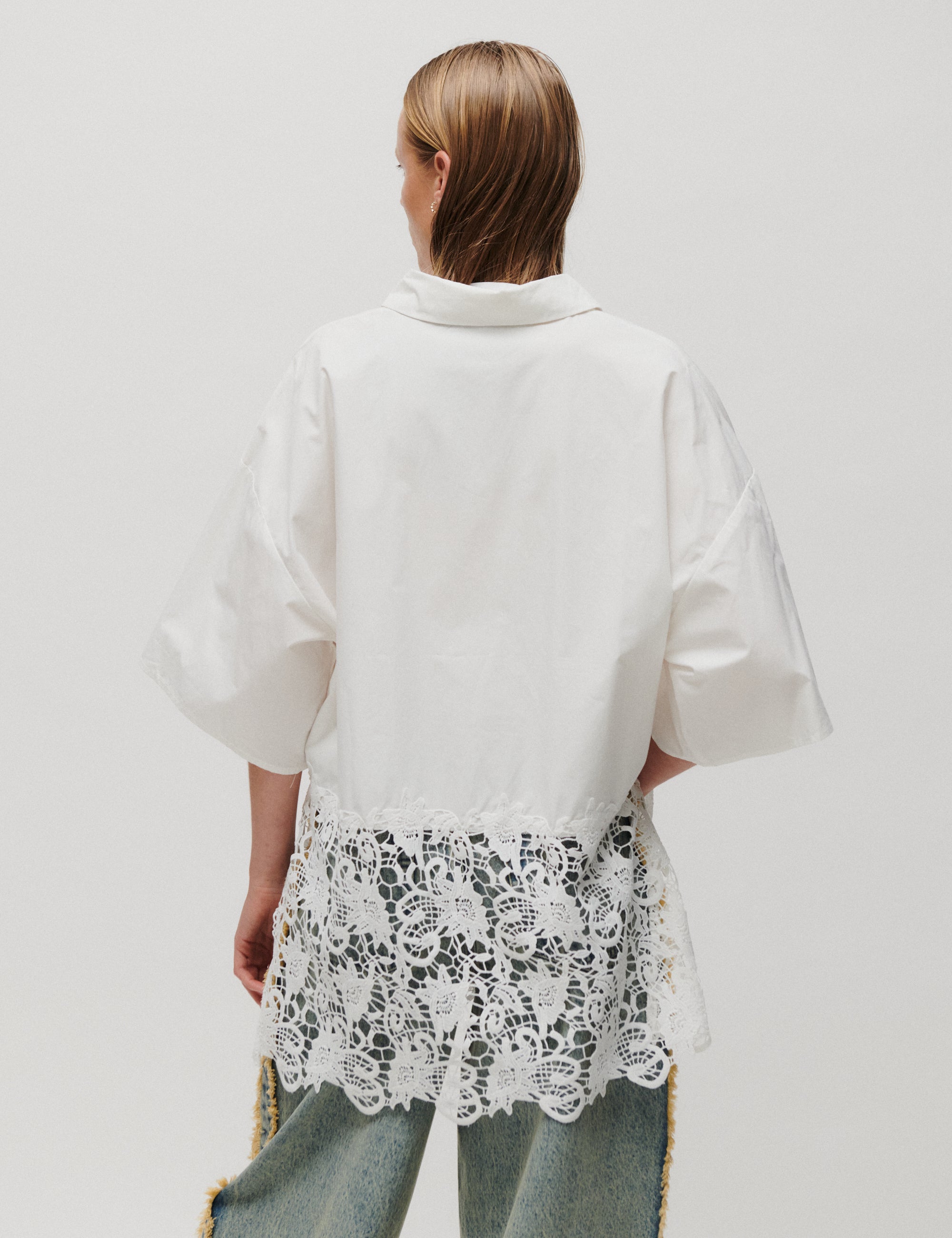 2NDDAY 2ND Edith - Cotton lace - Skjorte Bluse 111001 WHITE ALYSSUM