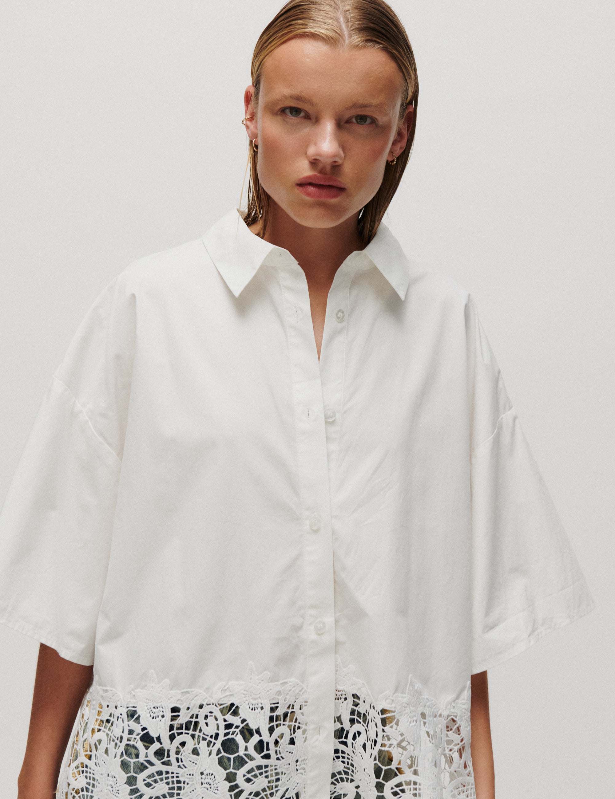 2NDDAY 2ND Edith - Cotton lace - Skjorte Bluse 111001 WHITE ALYSSUM