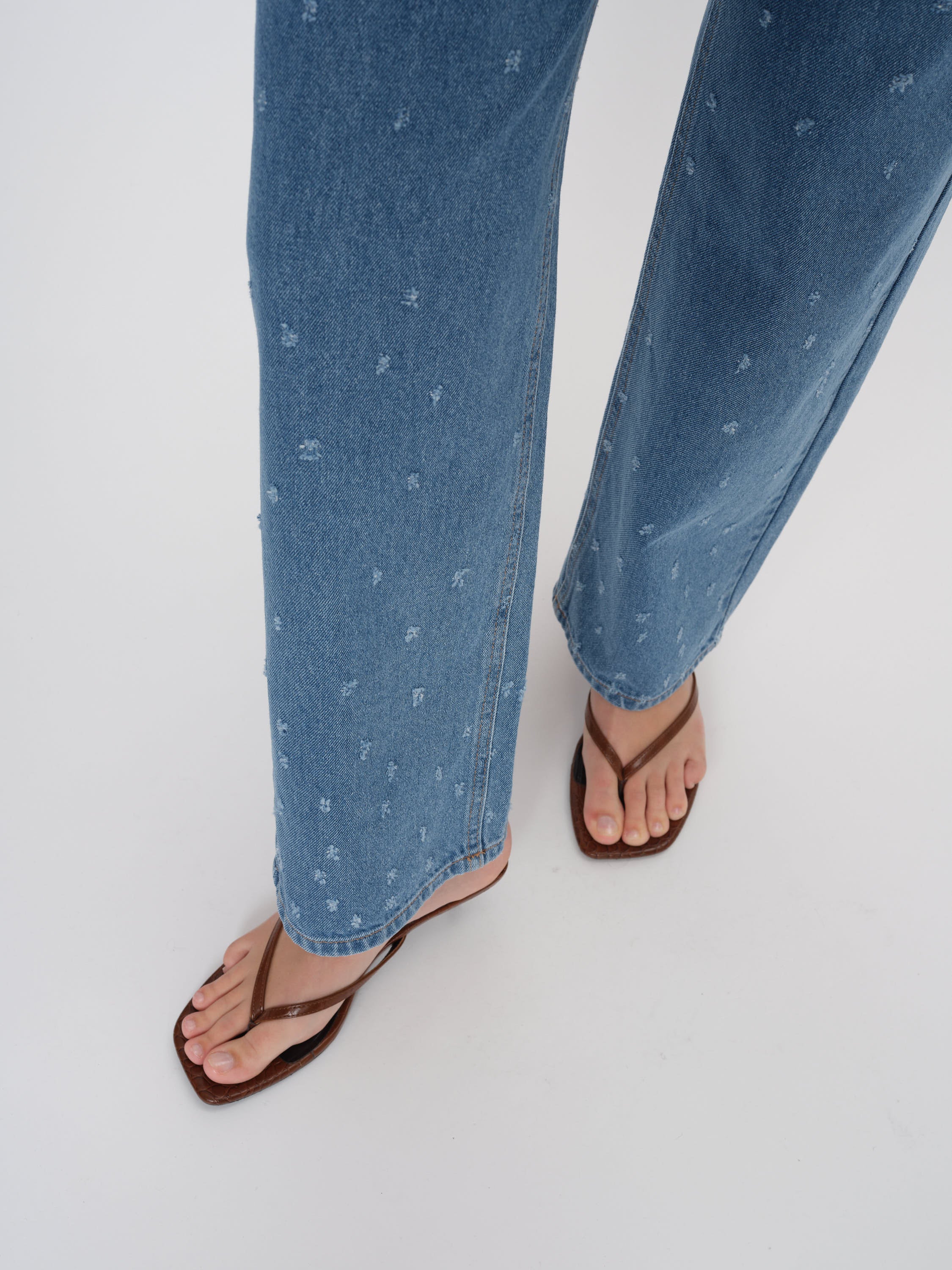 2NDDAY 2ND Flossy - Distressed Denim Jeans D019 Mid Blue