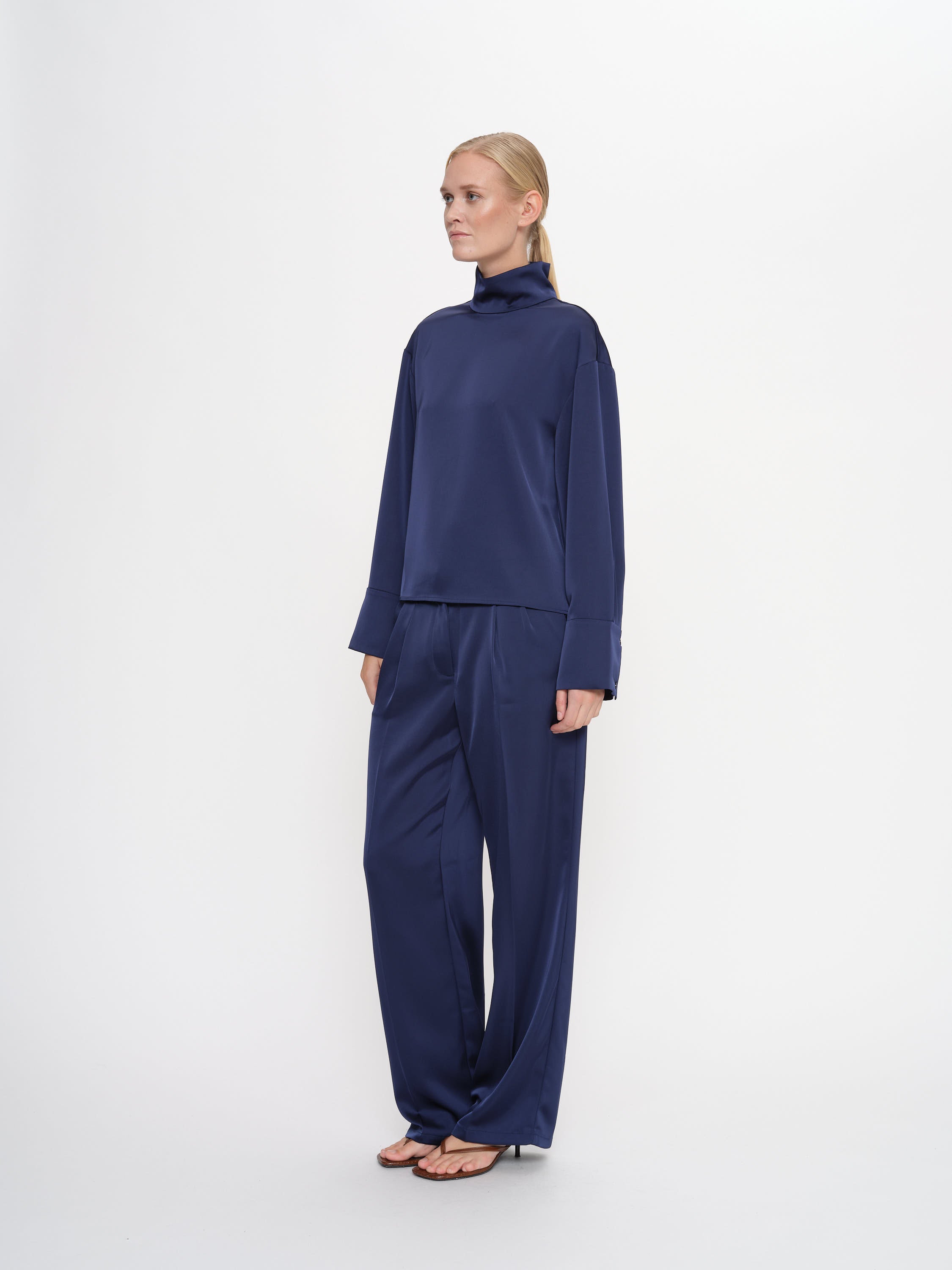 2NDDAY 2ND Francisca - Heavy Satin Shirts & Blouses 193933 Medieval Blue