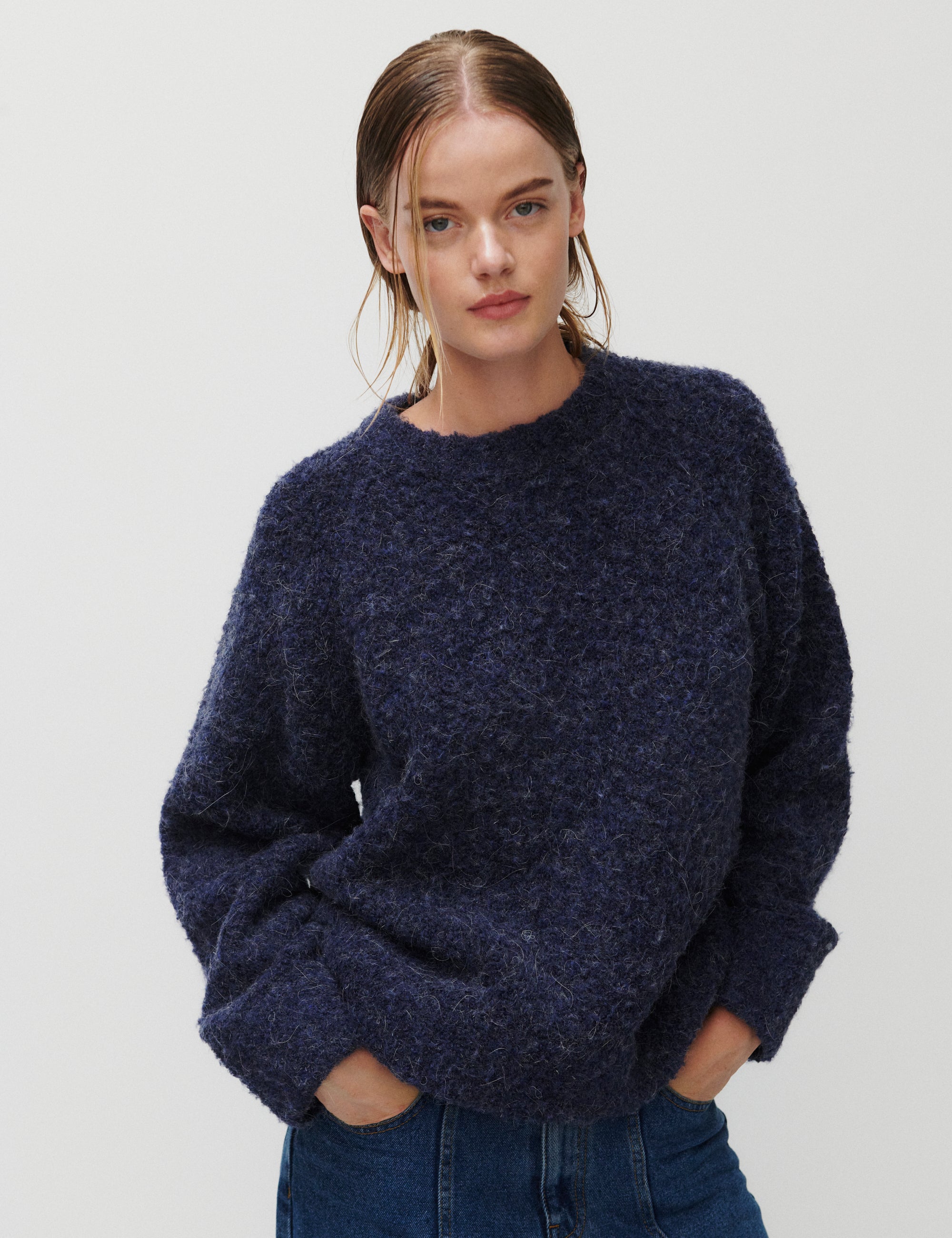 2NDDAY 2ND Garnet - Curly Knit Sweater 04004 Navy Blazer