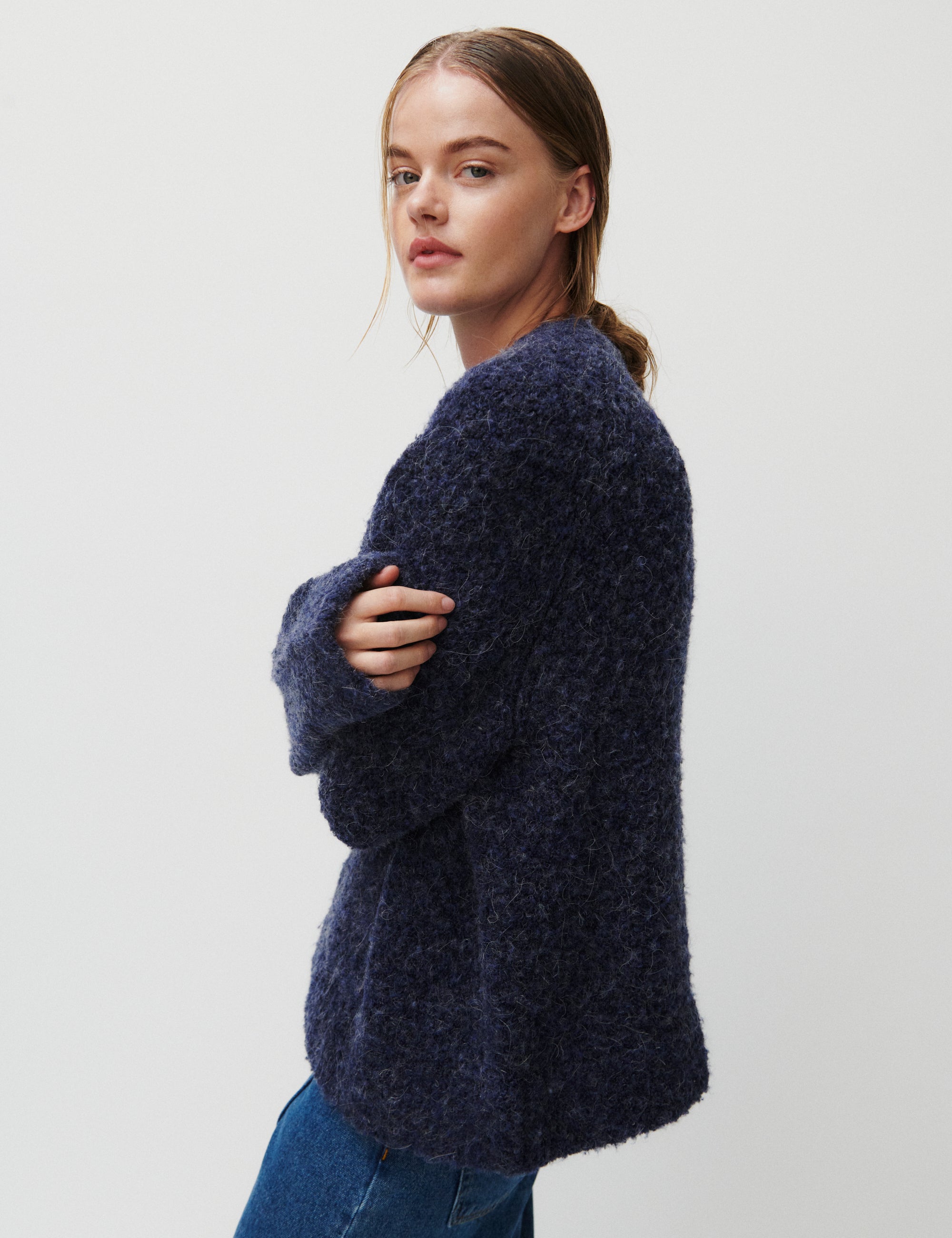 2NDDAY 2ND Garnet - Curly Knit Sweater 04004 Navy Blazer