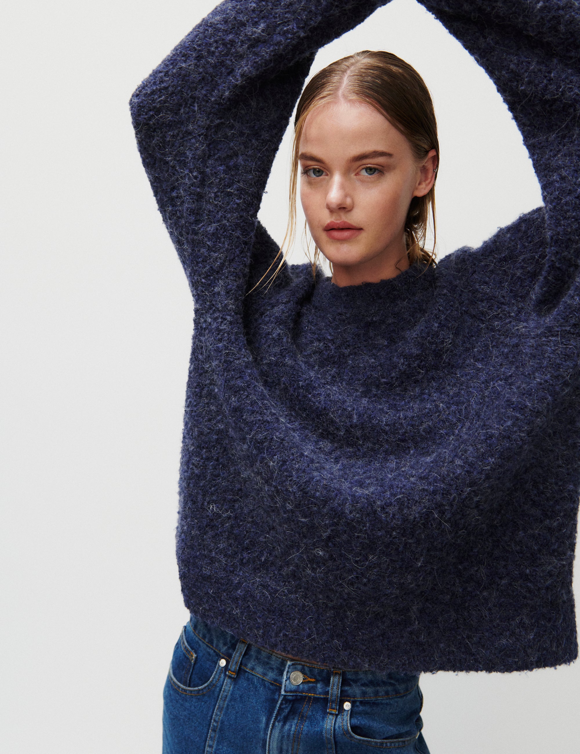 2NDDAY 2ND Garnet - Curly Knit Sweater 04004 Navy Blazer