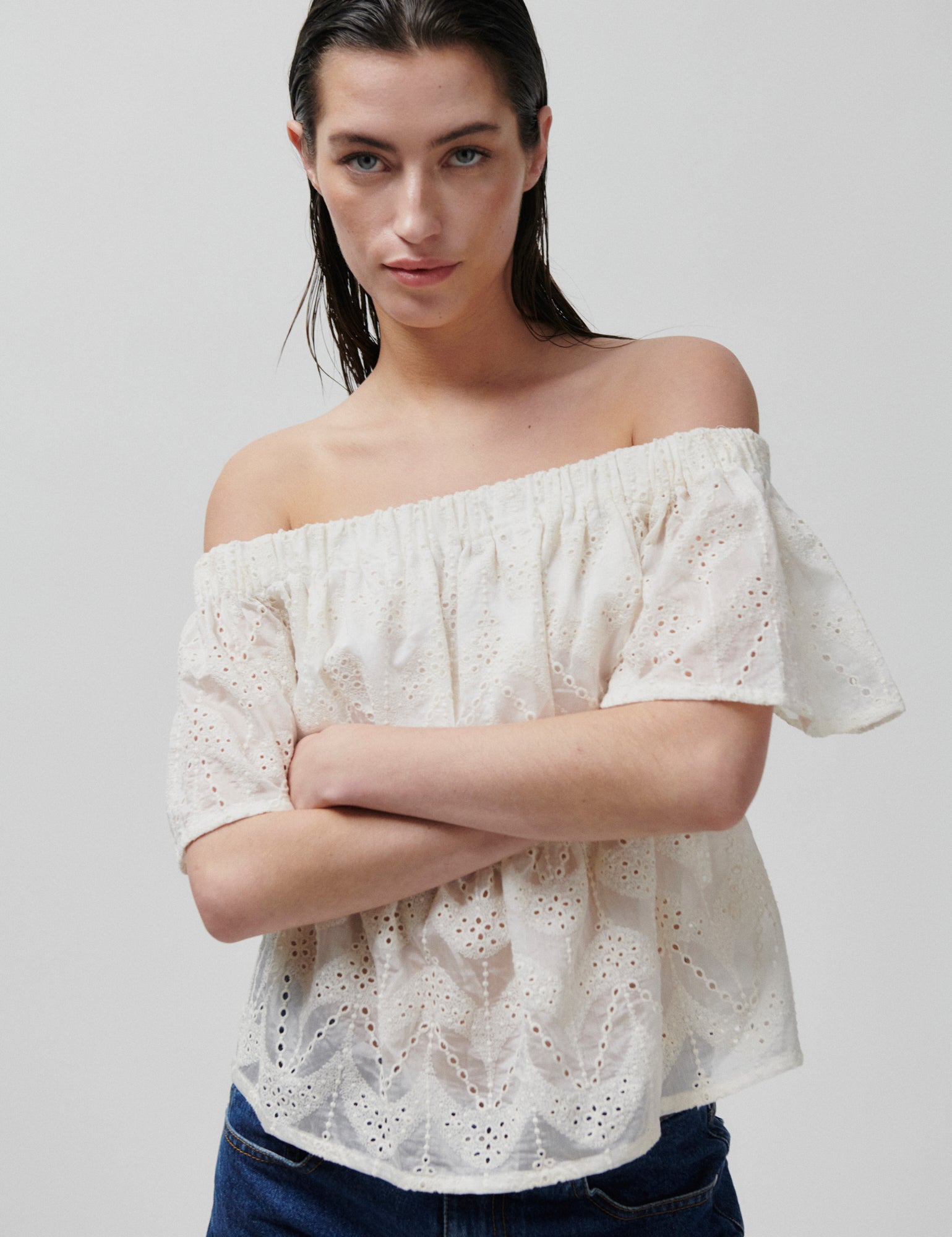 2NDDAY 2ND Gian - Airy Anglaise Shirts & Blouses 114001 Brilliant White