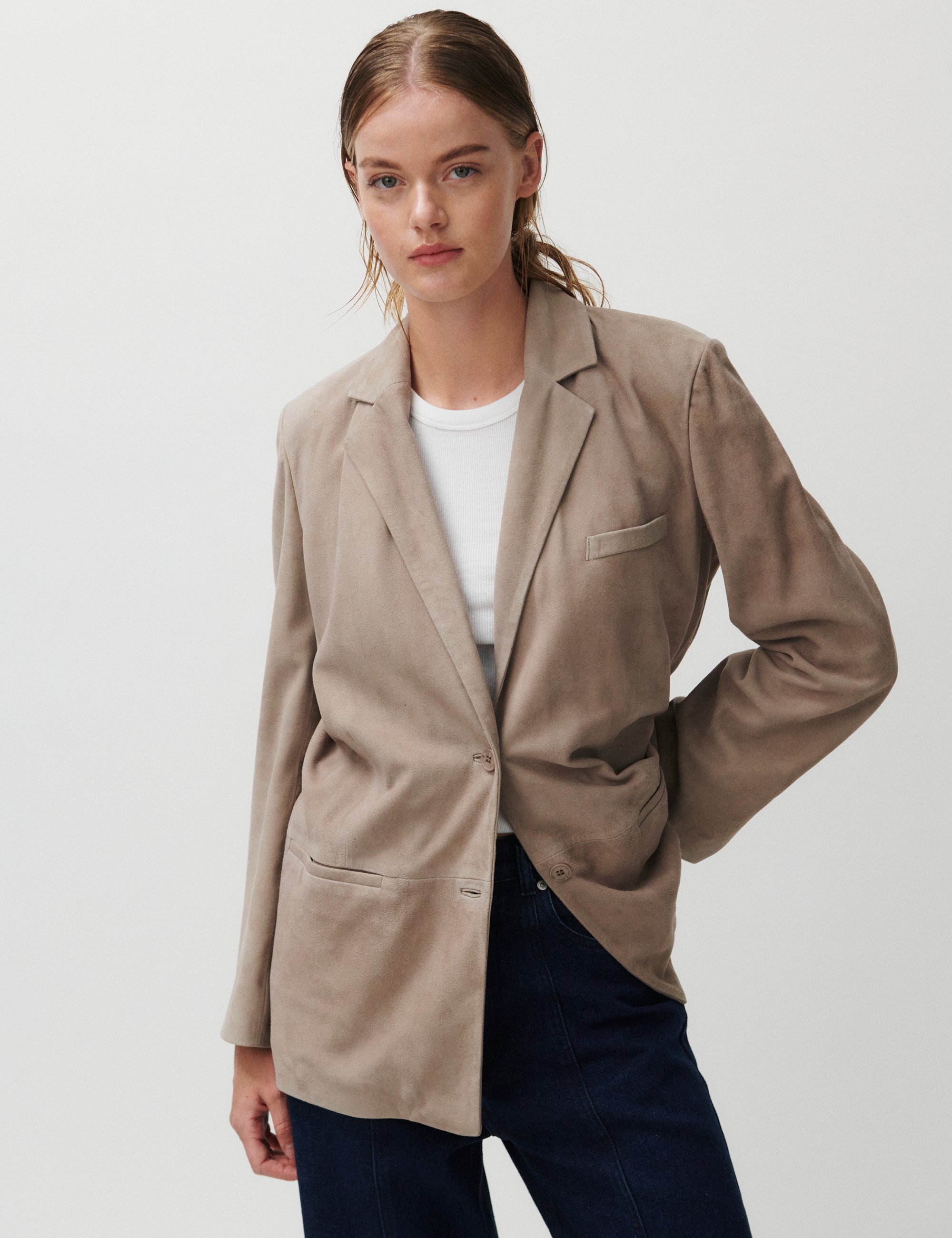 2NDDAY 2ND Harrum - Suede Jackets 170808 Taupe Gray