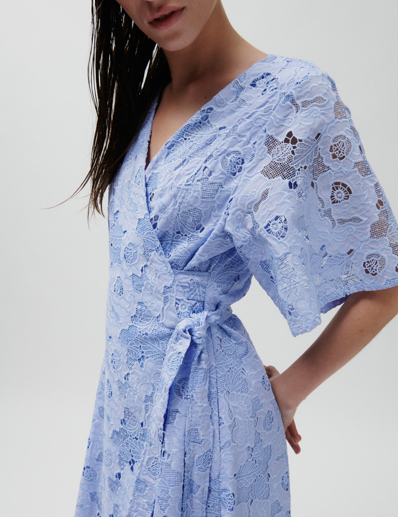 2NDDAY 2ND Hunter - Broderi Anglaise Mix Dress 144115 CASHMERE BLUE