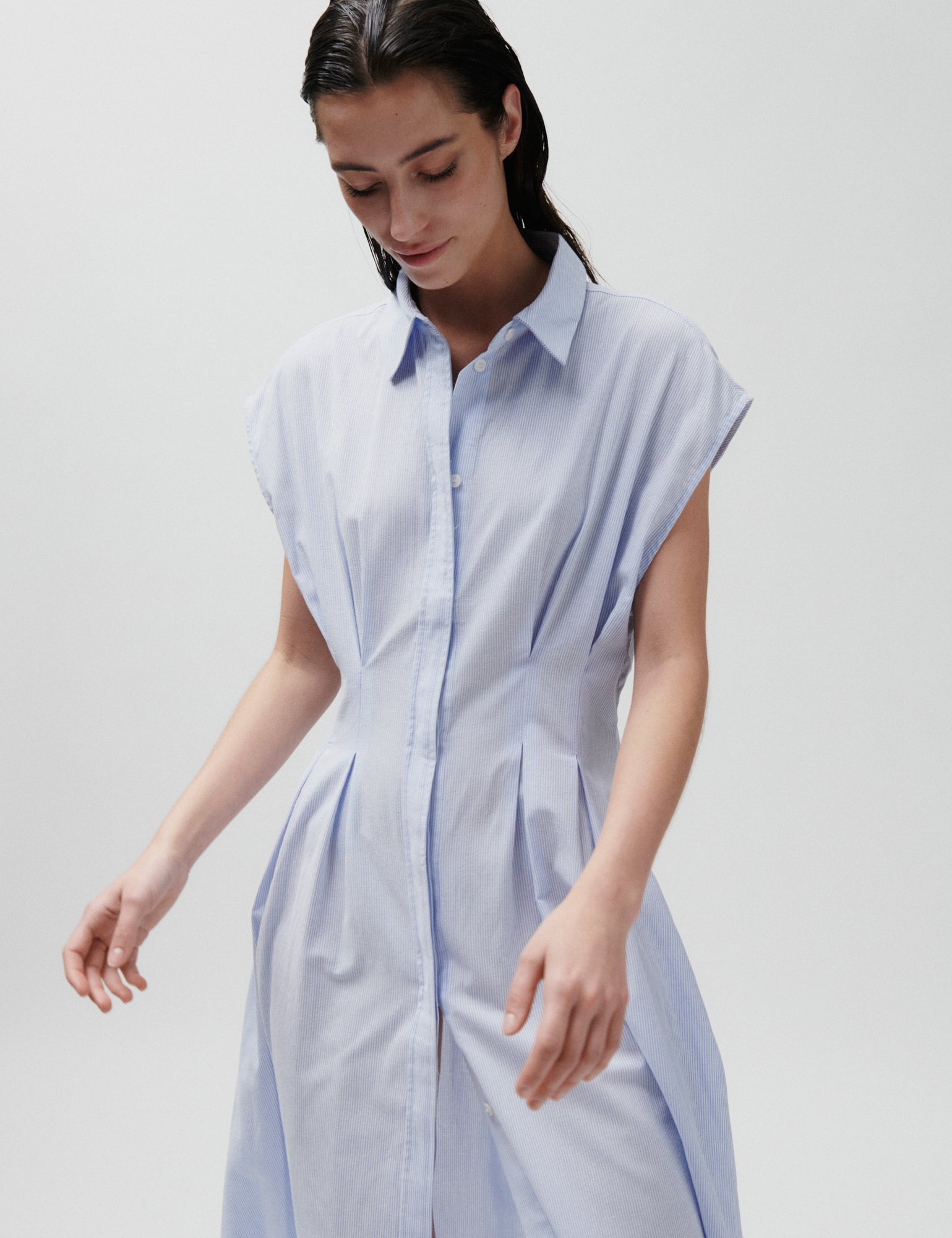 2NDDAY 2ND Jamie - Crisp Summer Shirting Kjole 153919 Serenity