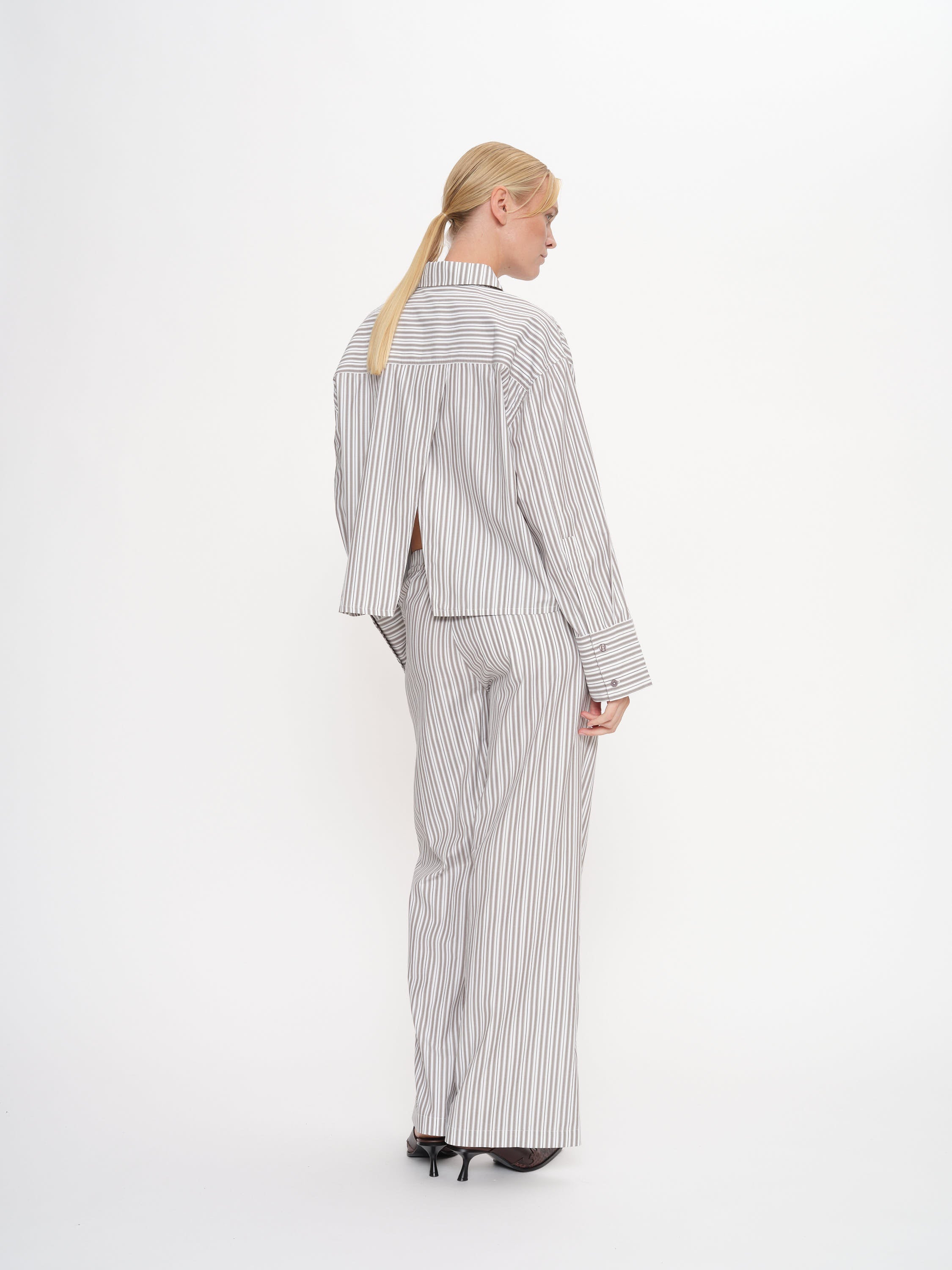 2NDDAY 2ND Jimmis - Cotton Stripes Pants 420147 Walnut Stripe