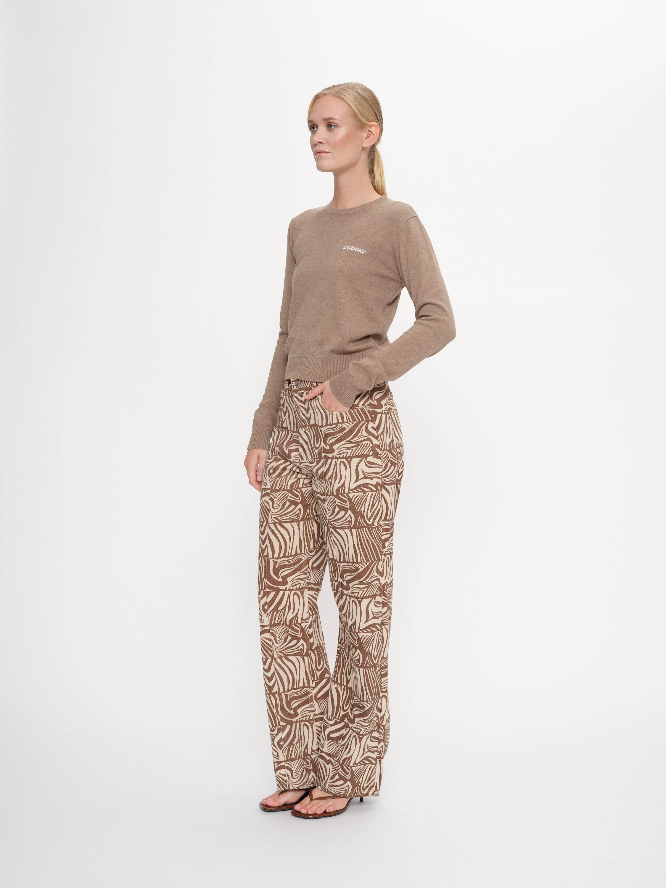 2NDDAY 2ND Lance - Soft Wool Blend Pullover 171310 Timber Wolf