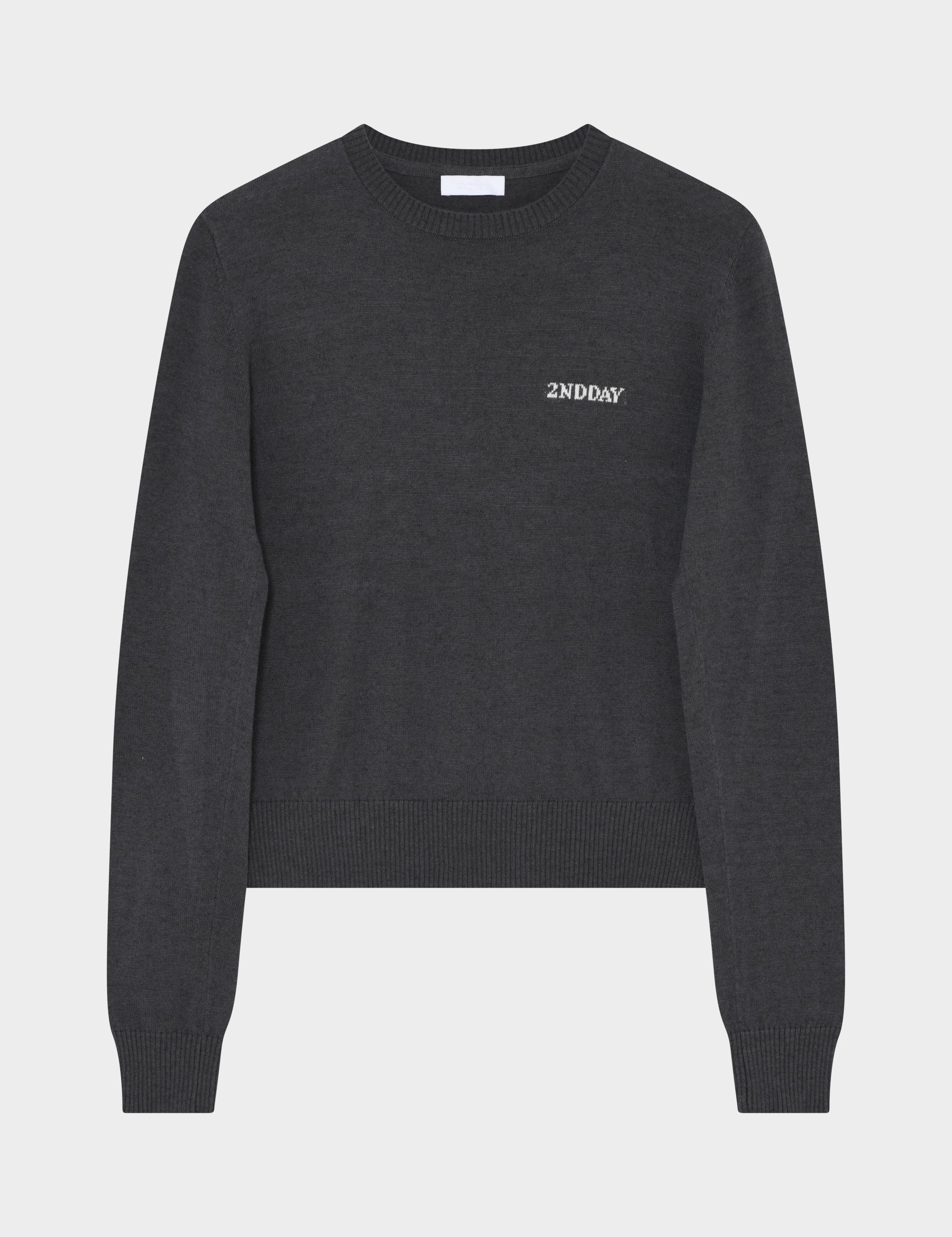 2NDDAY 2ND Lance - Soft Wool Blend Pullover 190203 Gray Pinstripe