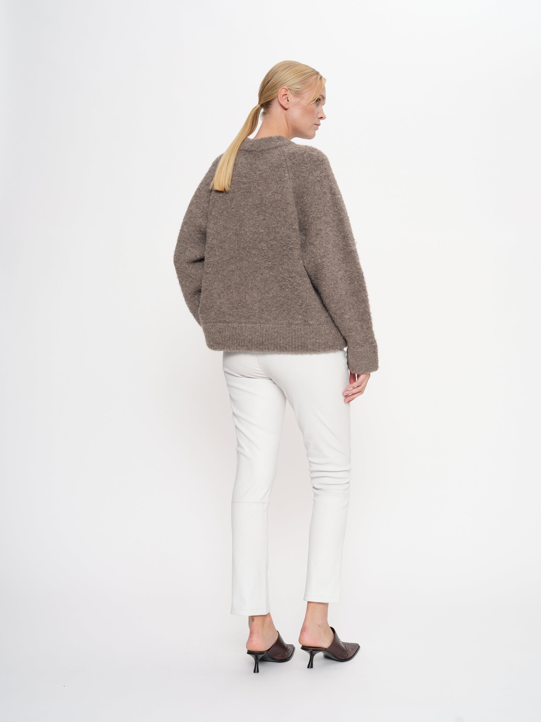 2NDDAY 2ND Leya - Refined Stretch Leather Bukser 111001 WHITE ALYSSUM