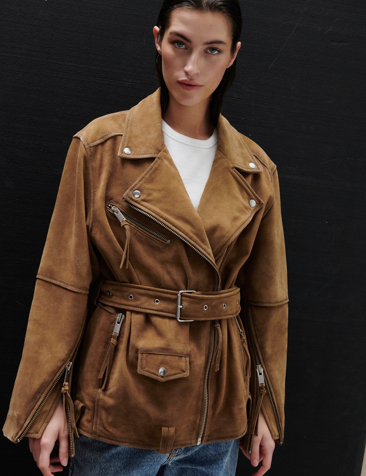 2NDDAY 2ND Lote - Heavy Suede Jakke 171327 Tobacco Brown