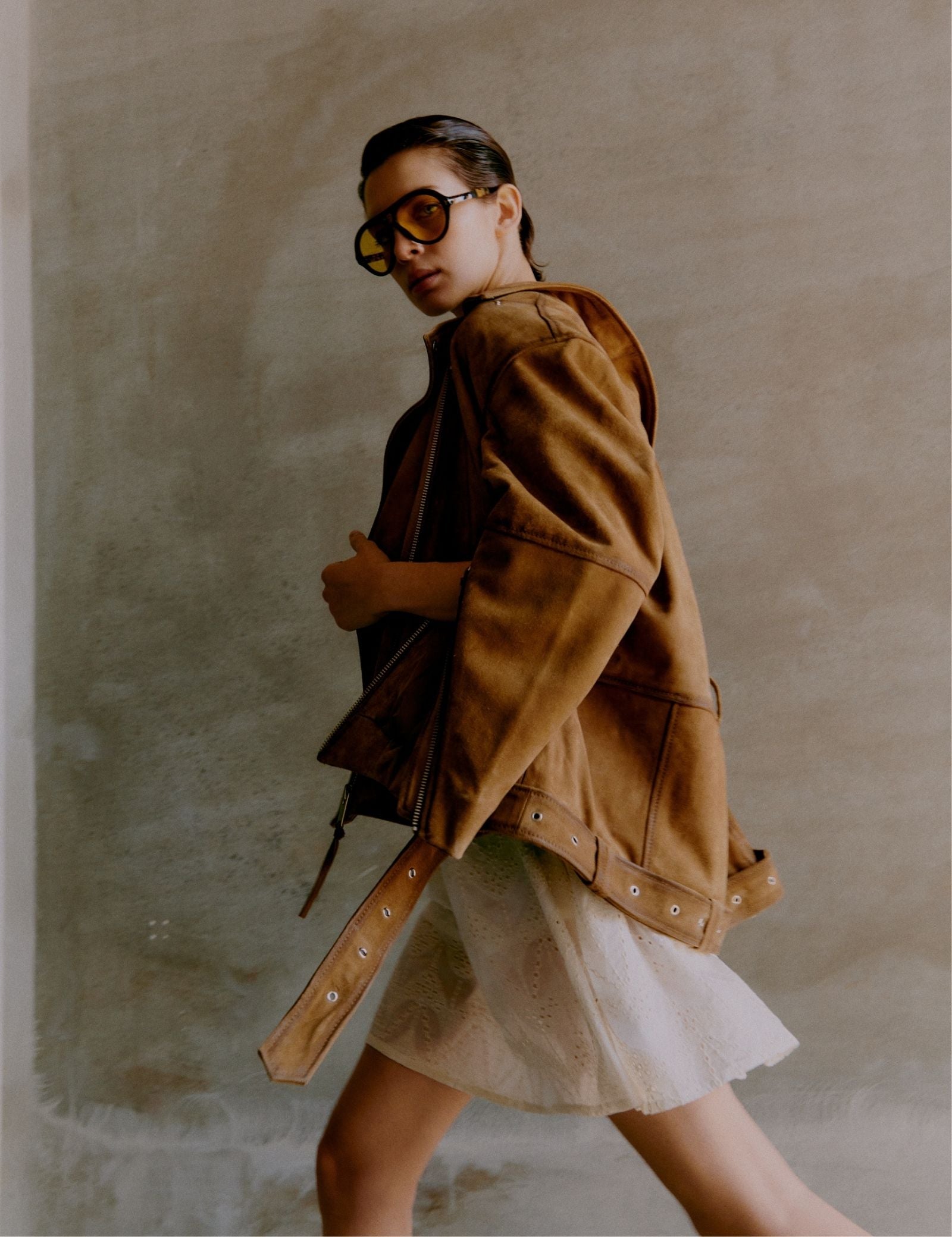 2NDDAY 2ND Lote - Heavy Suede Jakke 171327 Tobacco Brown