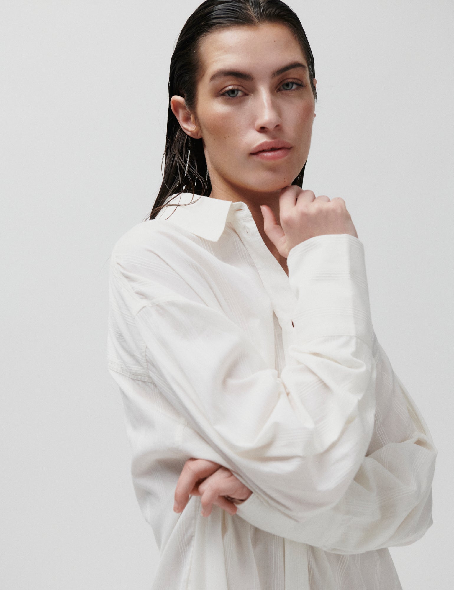 2NDDAY 2ND Maddy - Crispy Cotton Stripe Kjole 111001 WHITE ALYSSUM