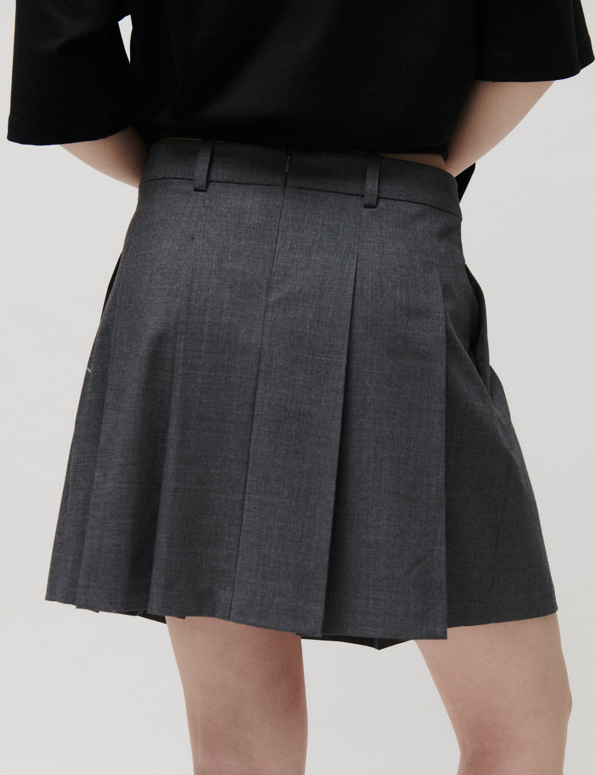 2NDDAY 2ND Matila - Melange Suiting - Nederdel Skirt 420129 Light Grey Melange