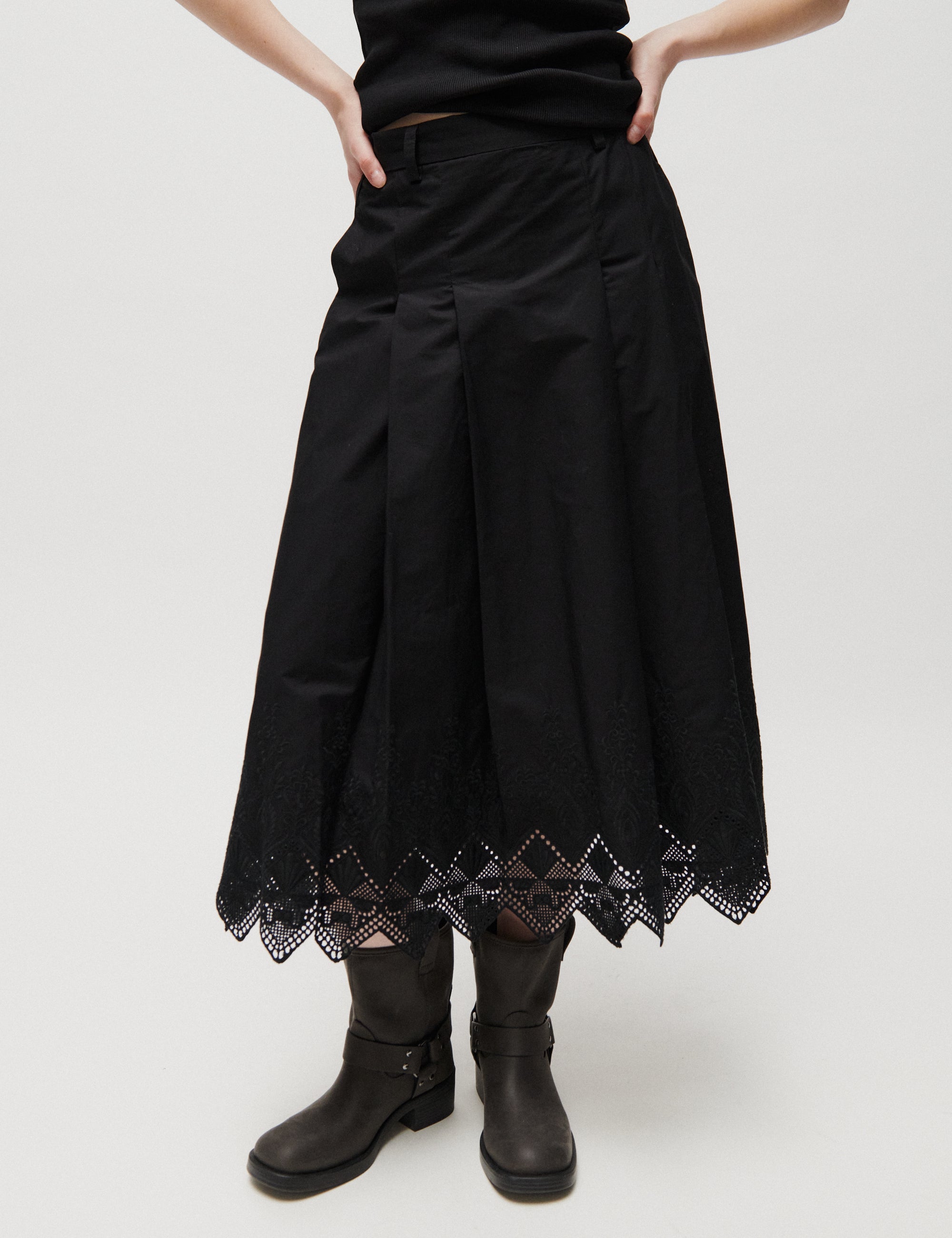 2NDDAY 2ND Matilda - Dreamy Poplin - Nederdel Skirt 190303 Black