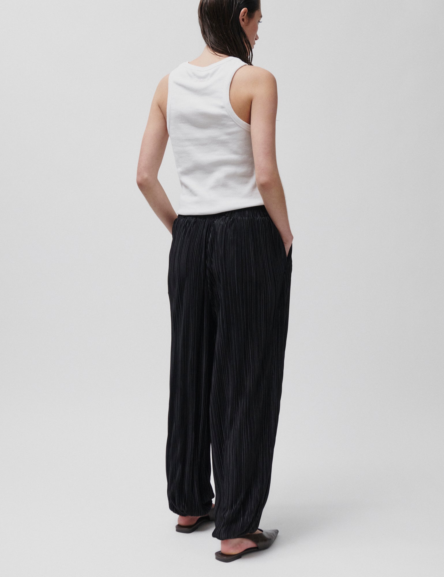 2NDDAY 2ND Maudis - Stretch Plisse Pants 190303 BLACK