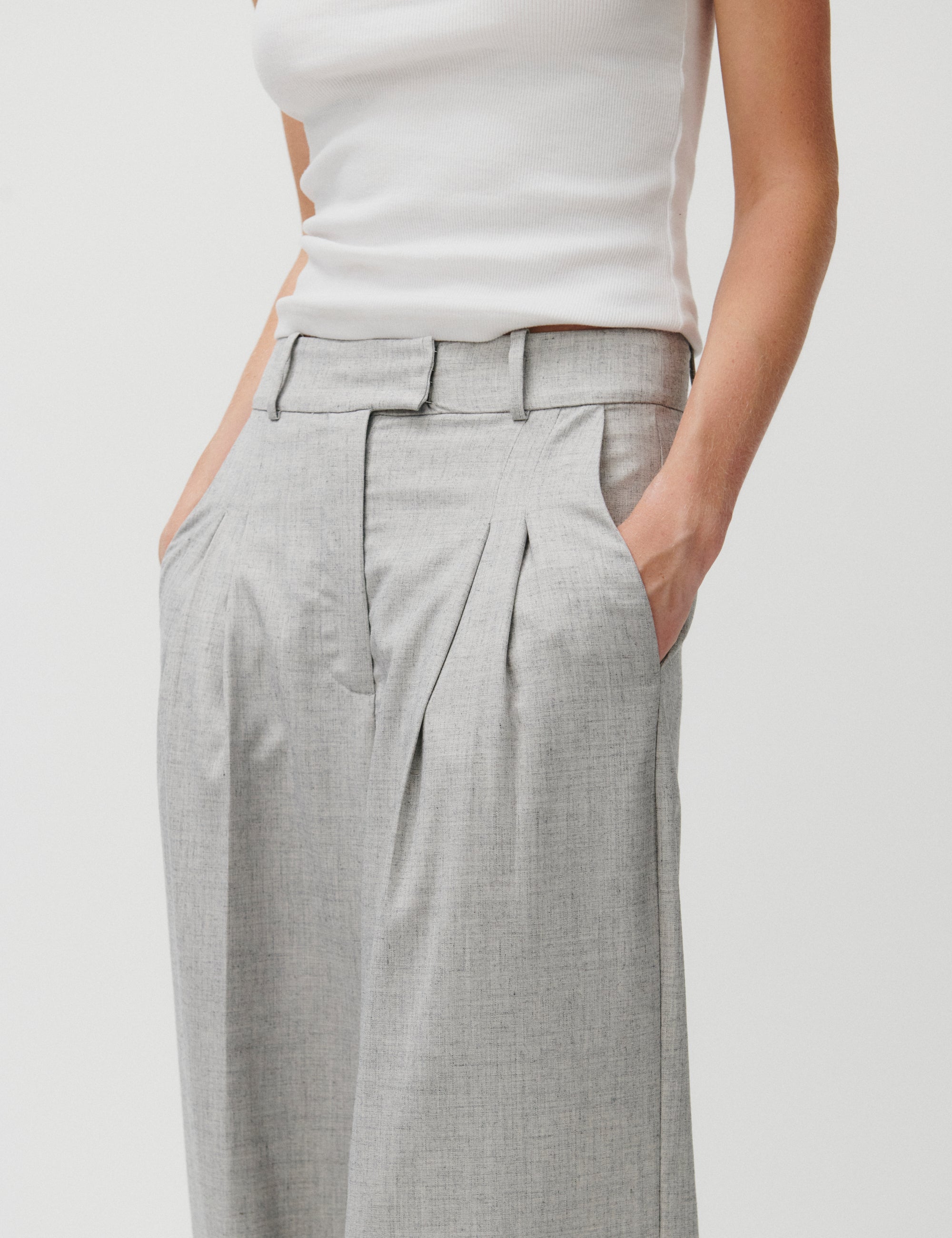 2NDDAY 2ND Mylos - Grey Suiting Bukser 154101 High-rise