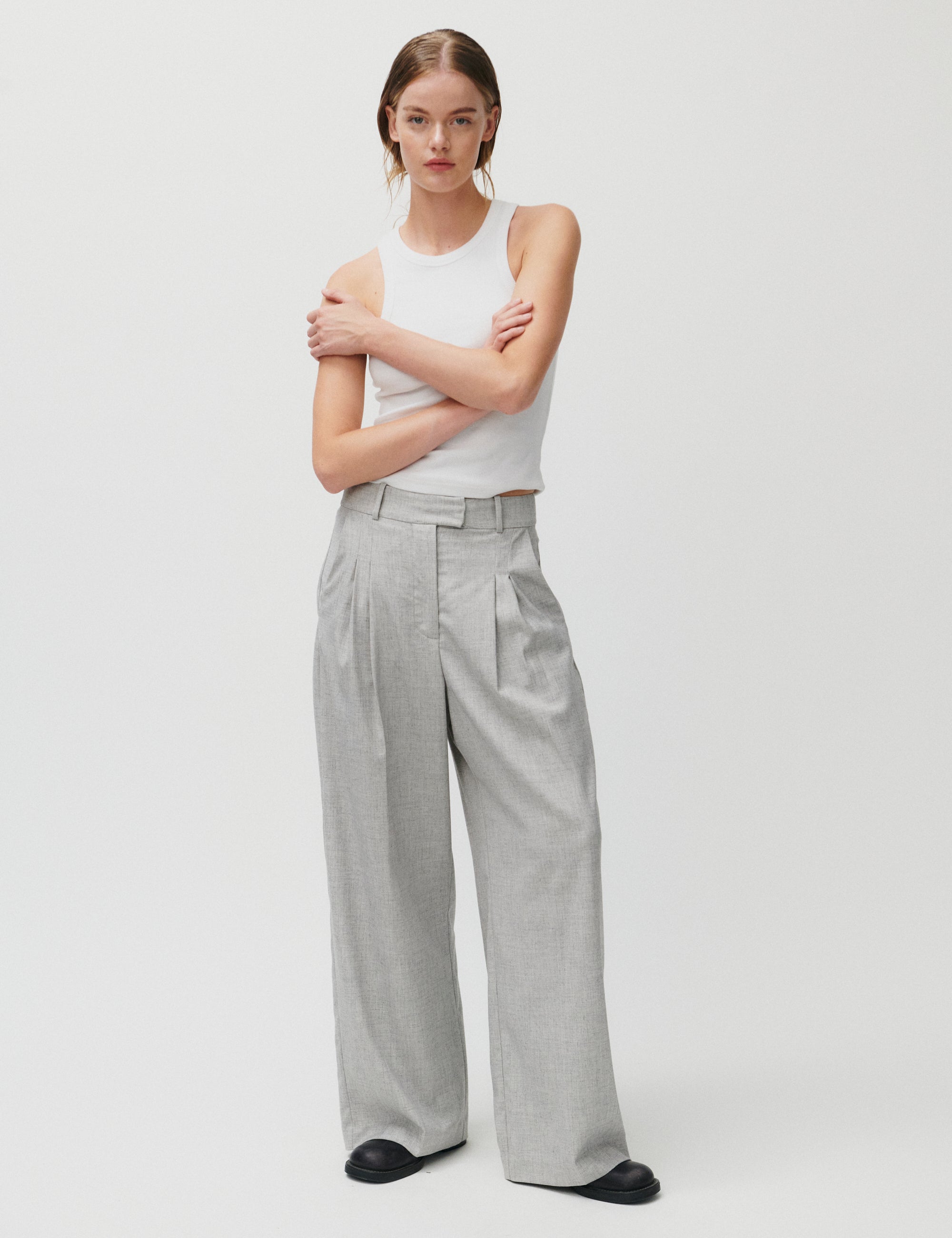 2NDDAY 2ND Mylos - Grey Suiting Bukser 154101 High-rise