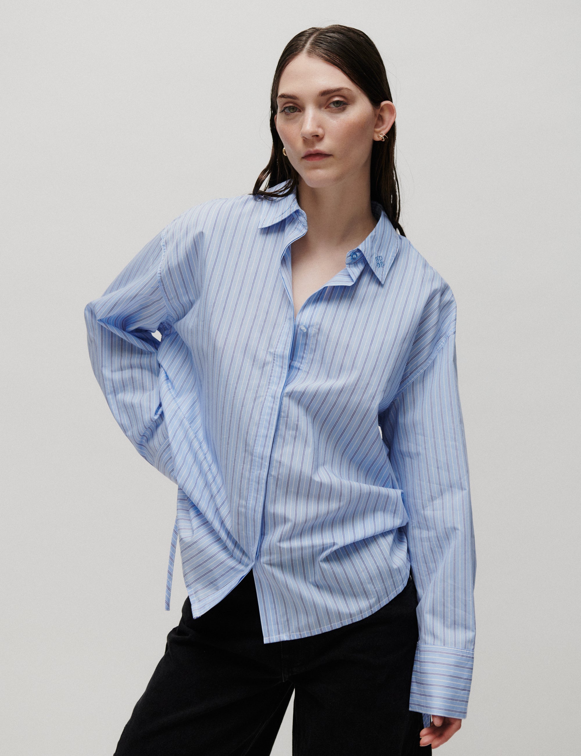 2NDDAY 2ND Renta - Fall Shirting - Skjorte Bluse 420159 Cash Blue Stripe