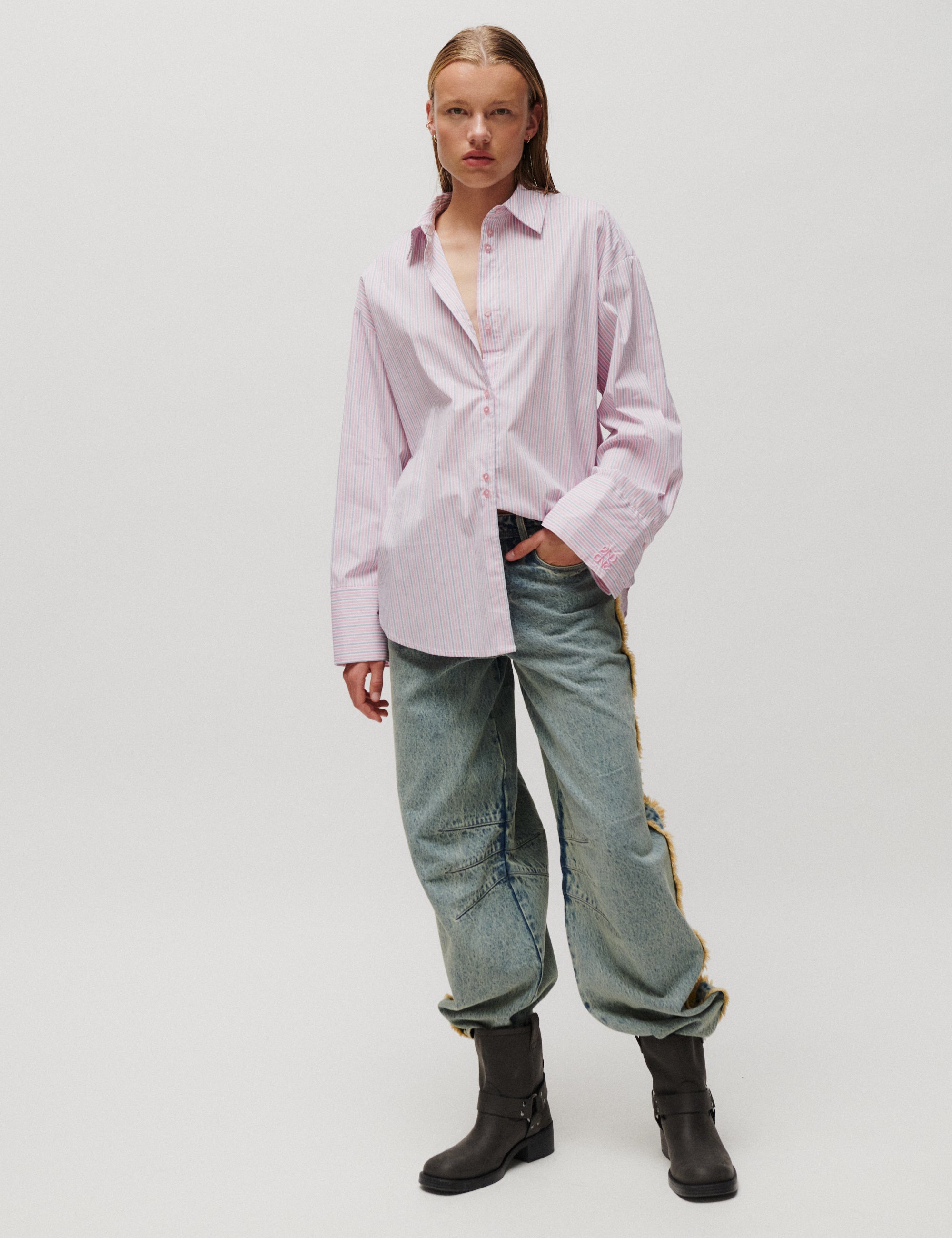 2NDDAY 2ND Rue - Fall Shirting - Skjorte Bluse 420158 Pink Stripe