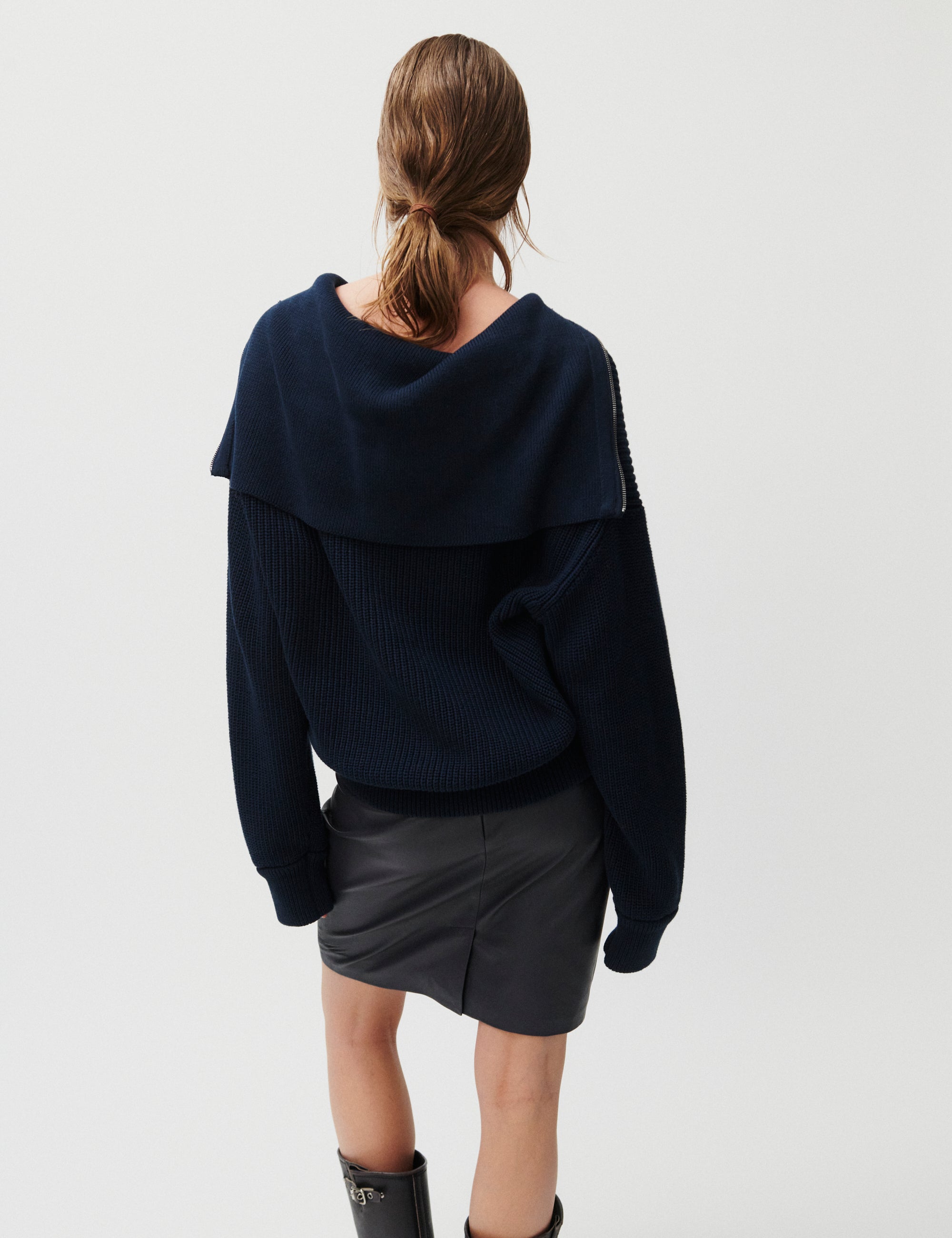 2NDDAY 2ND Serdina - Defined Cotton Ribs Sweater 193923 Navy Blazer