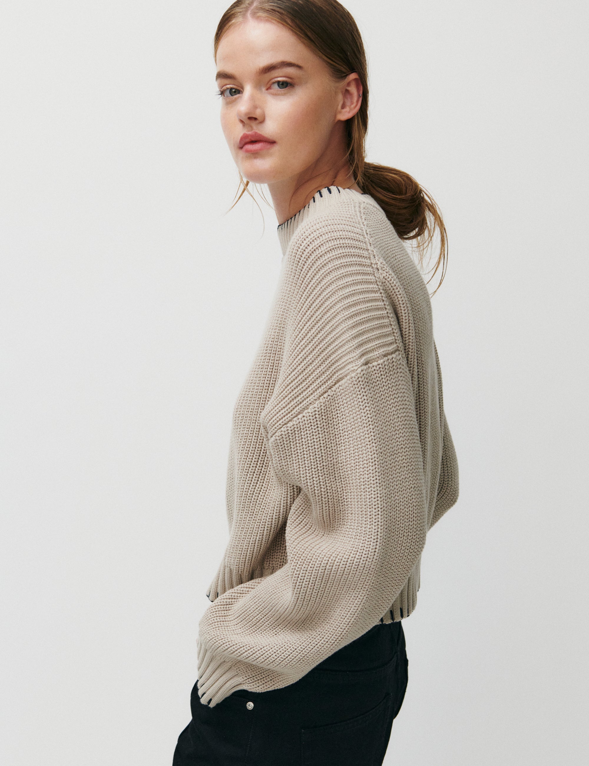 2NDDAY 2ND Serris - Defined Cotton Ribs Sweater 141106 Peyote