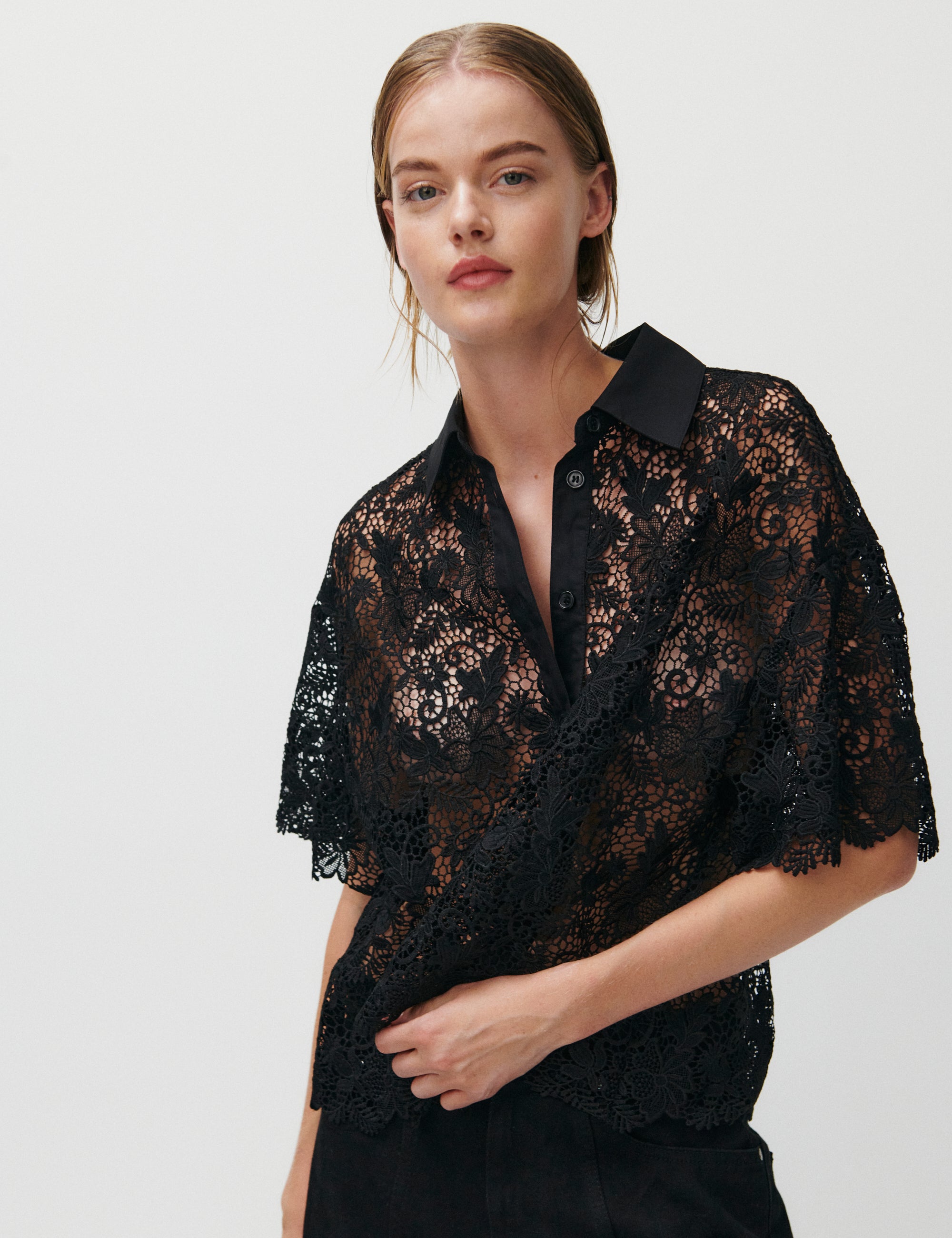 2NDDAY 2ND Tabbi - Heavy Lace Shirts & Blouses 190303 BLACK