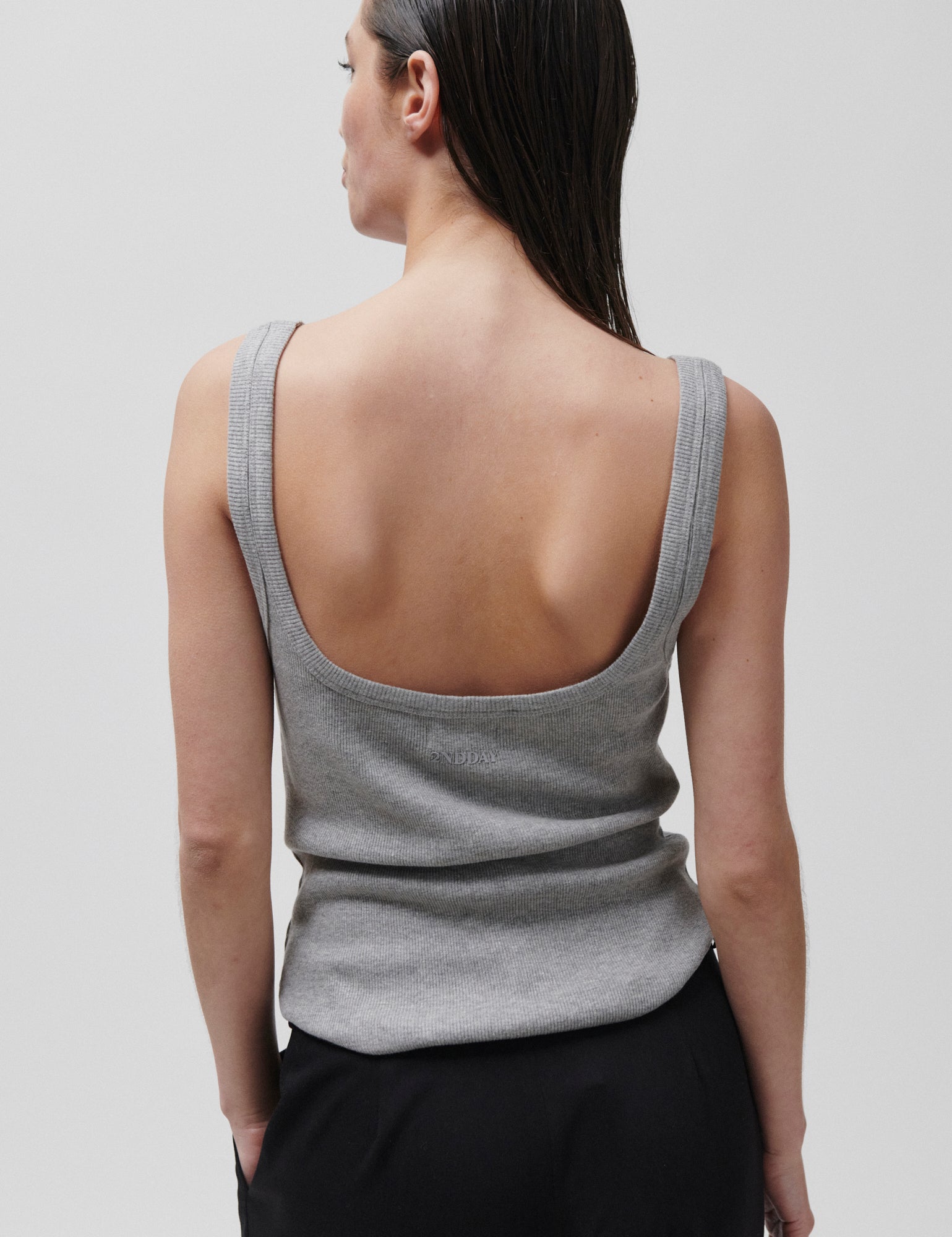 2NDDAY 2ND Viper TT - Daily Cotton Rib Tops & T-Shirts 420077 Grey Melange