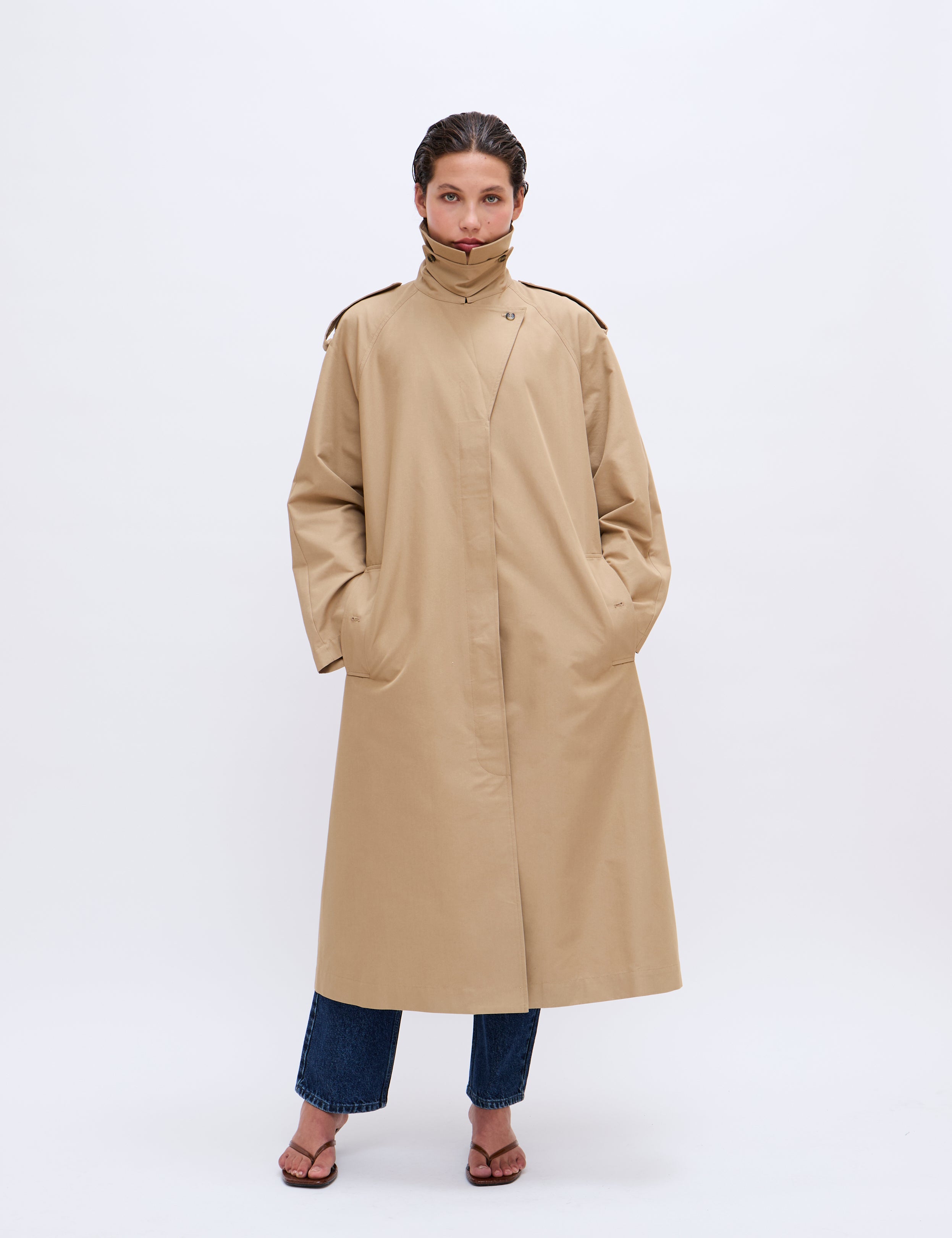 2NDDAY 2ND Willona - Firm Cotton Coats 171022 Kelp