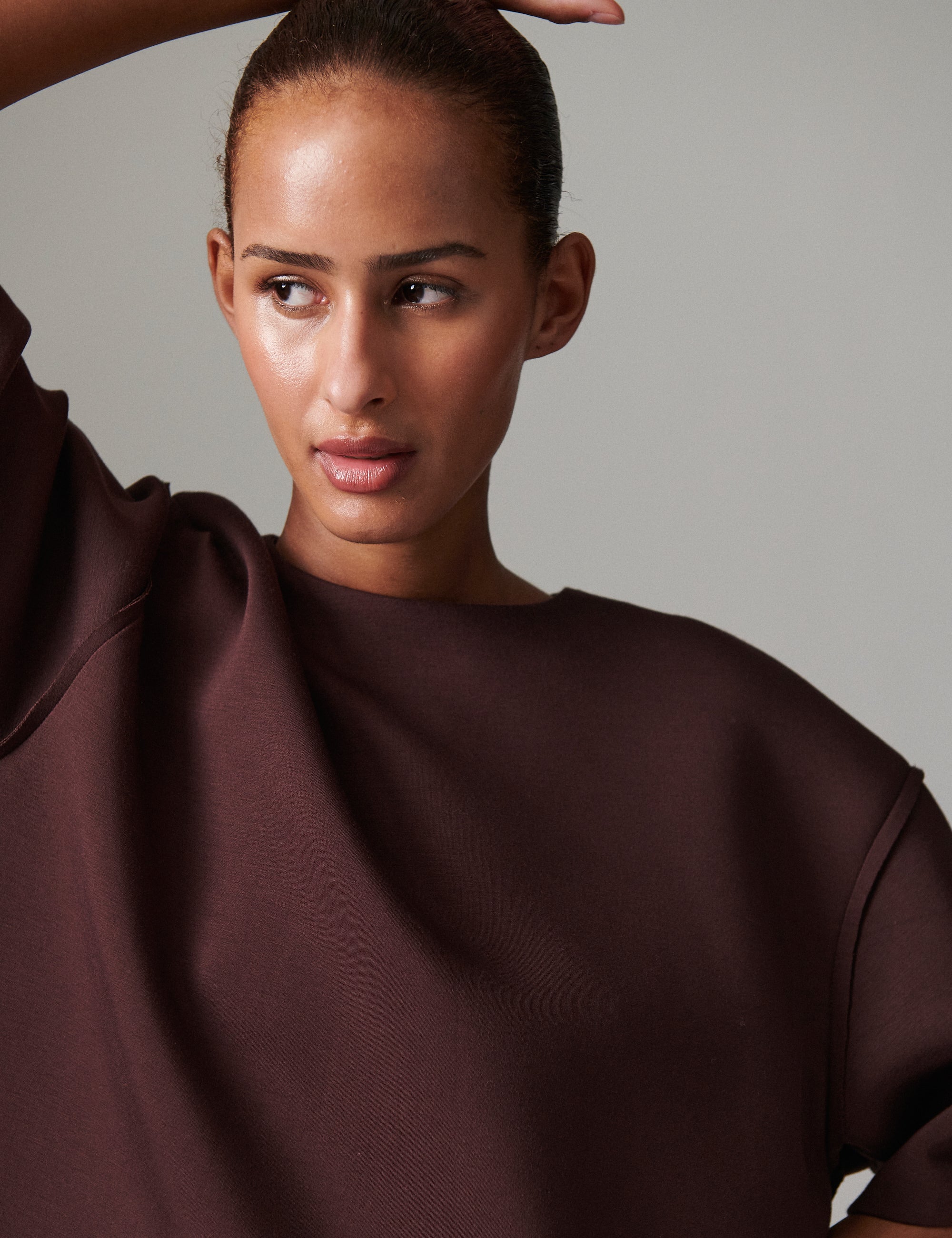 DAY Birger ét Mikkelsen Amalie - Scuba Tops & T-Shirts 191110 CHOCOLATE PLUM