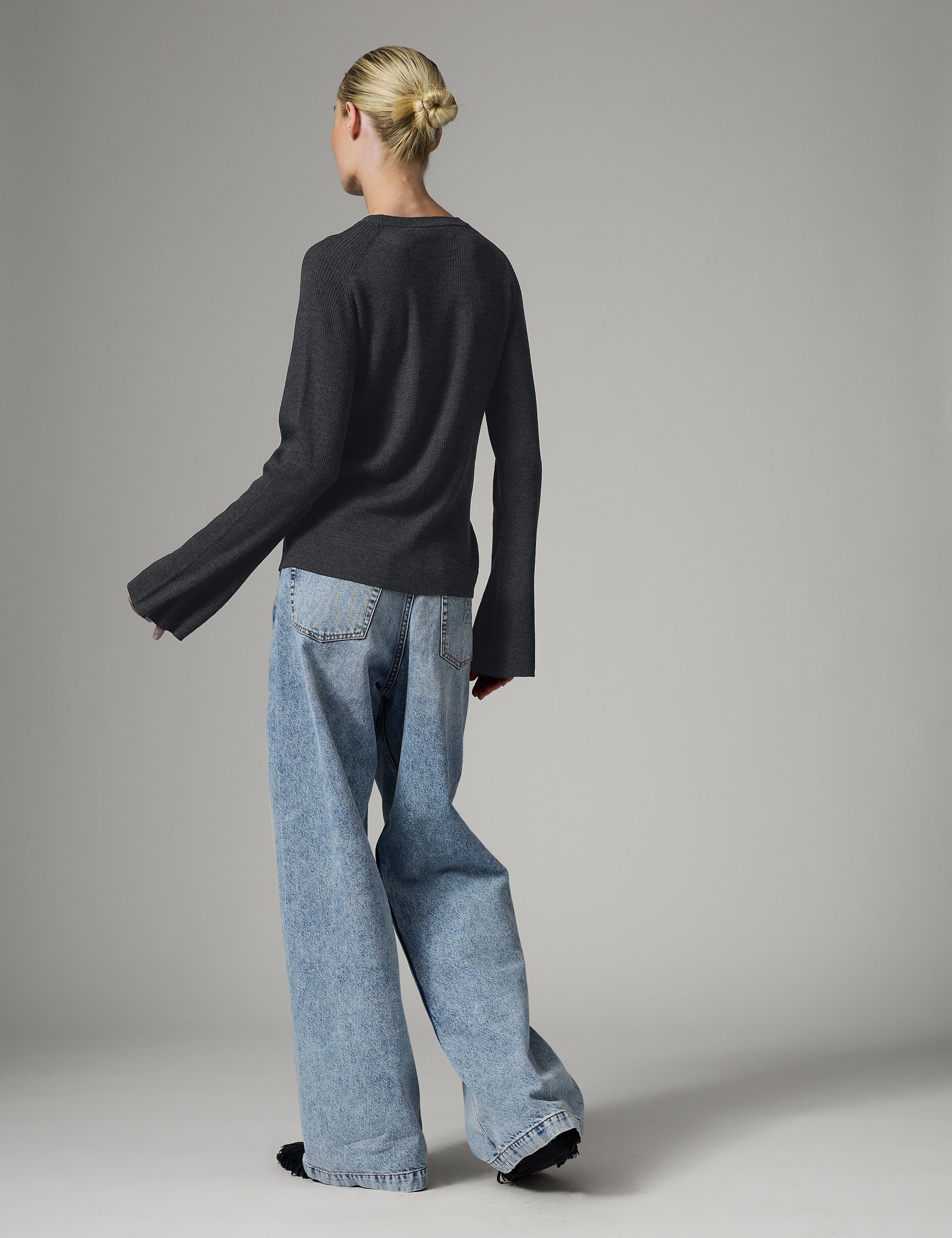DAY Birger ét Mikkelsen Anabelle Rib - Daily Elements - Pullover Sweater 500003 Dark Grey Melange