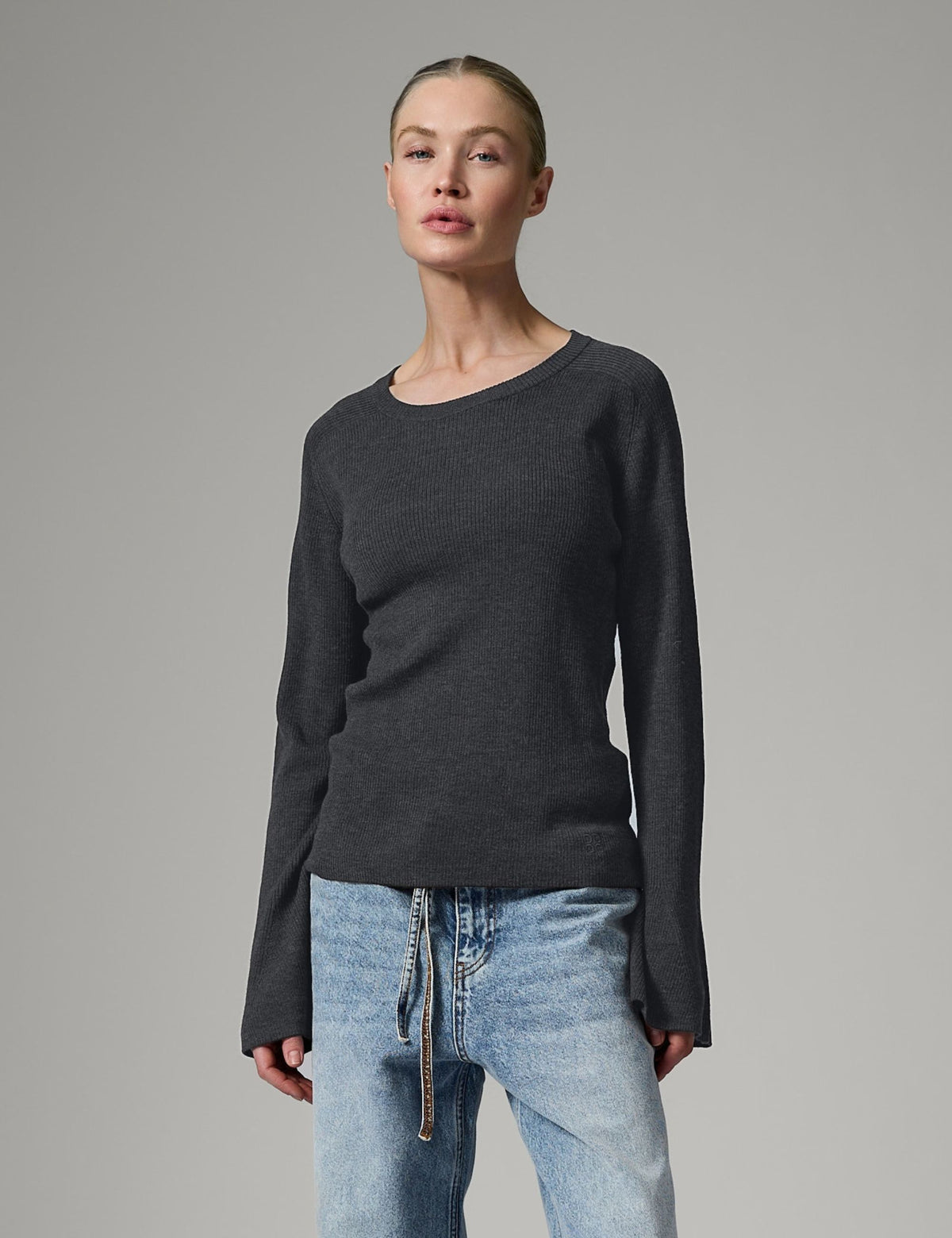 DAY Birger ét Mikkelsen Anabelle Rib - Daily Elements - Pullover Sweater 500003 Dark Grey Melange