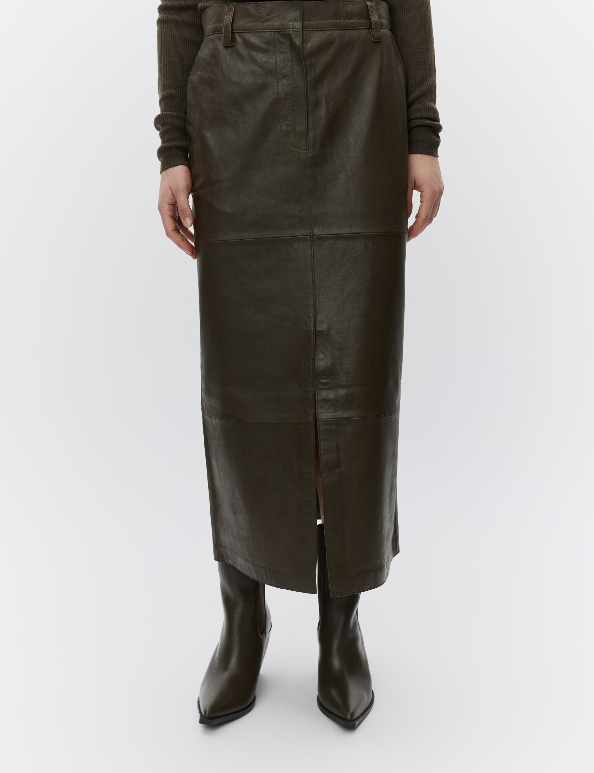 DAY Birger ét Mikkelsen Anna - Leather Contemporary Skirt 190614 WREN