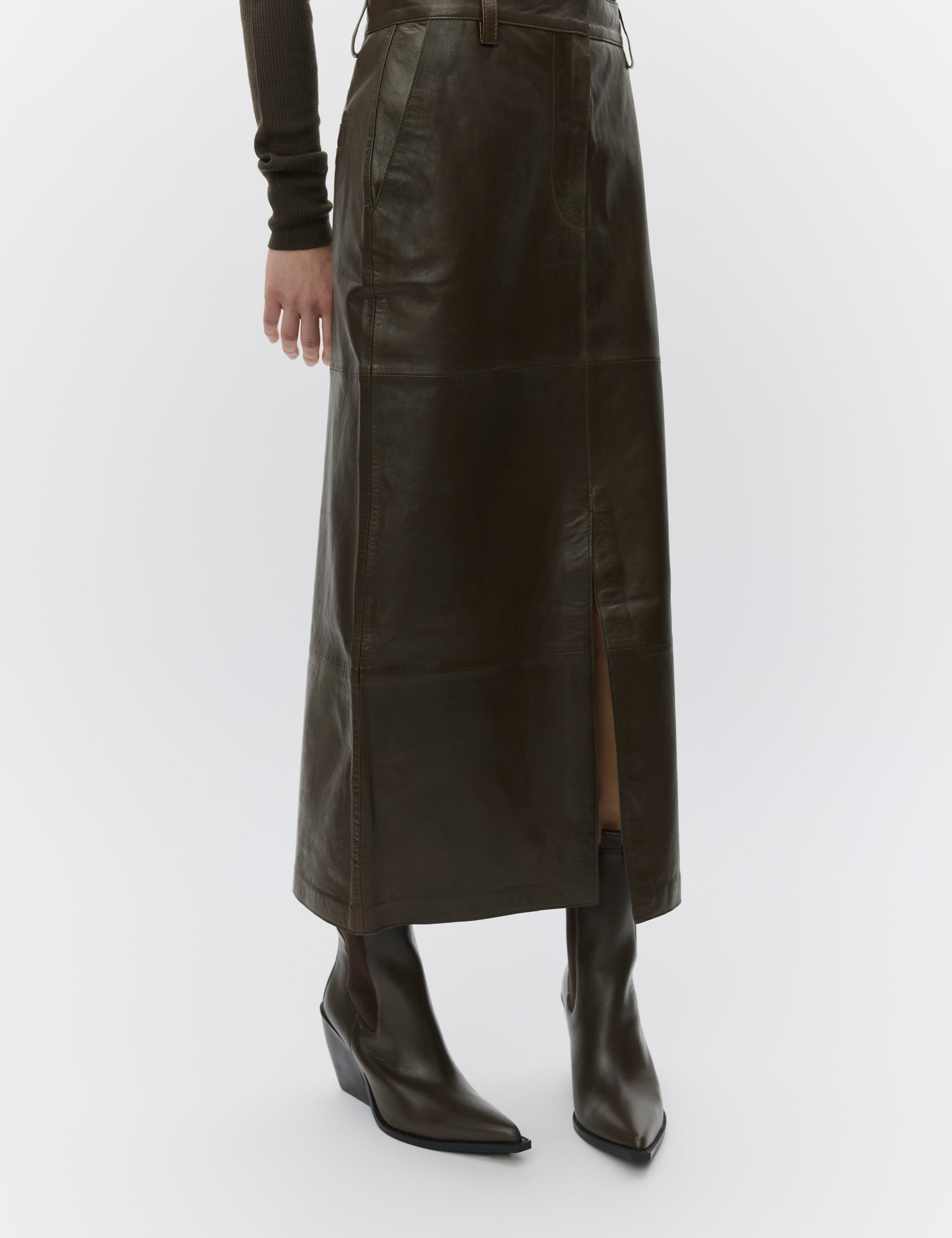 DAY Birger ét Mikkelsen Anna - Leather Contemporary Skirt 190614 WREN