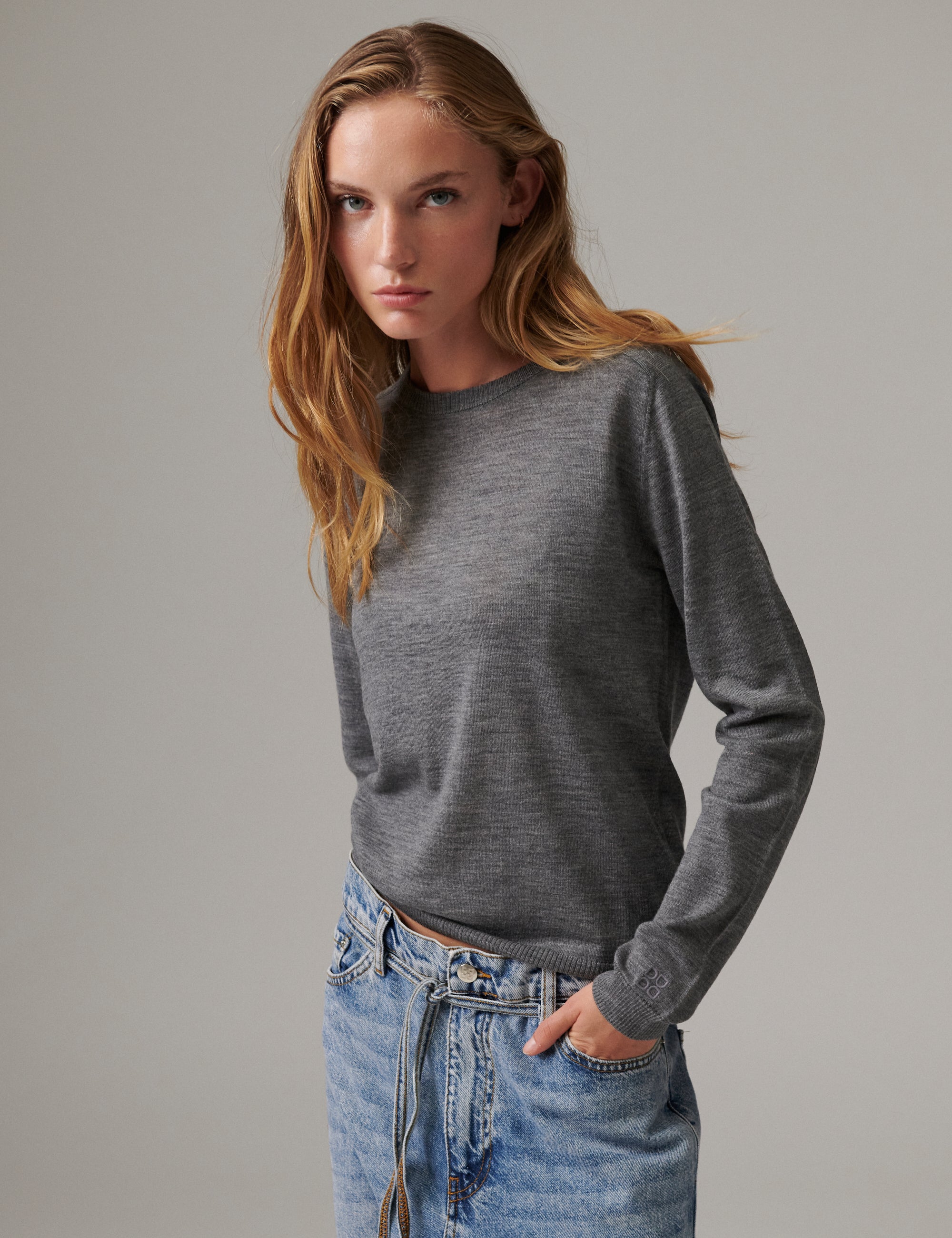 DAY Birger ét Mikkelsen Annabelle - Daily Elements Sweater 500006 Medium Grey Melange