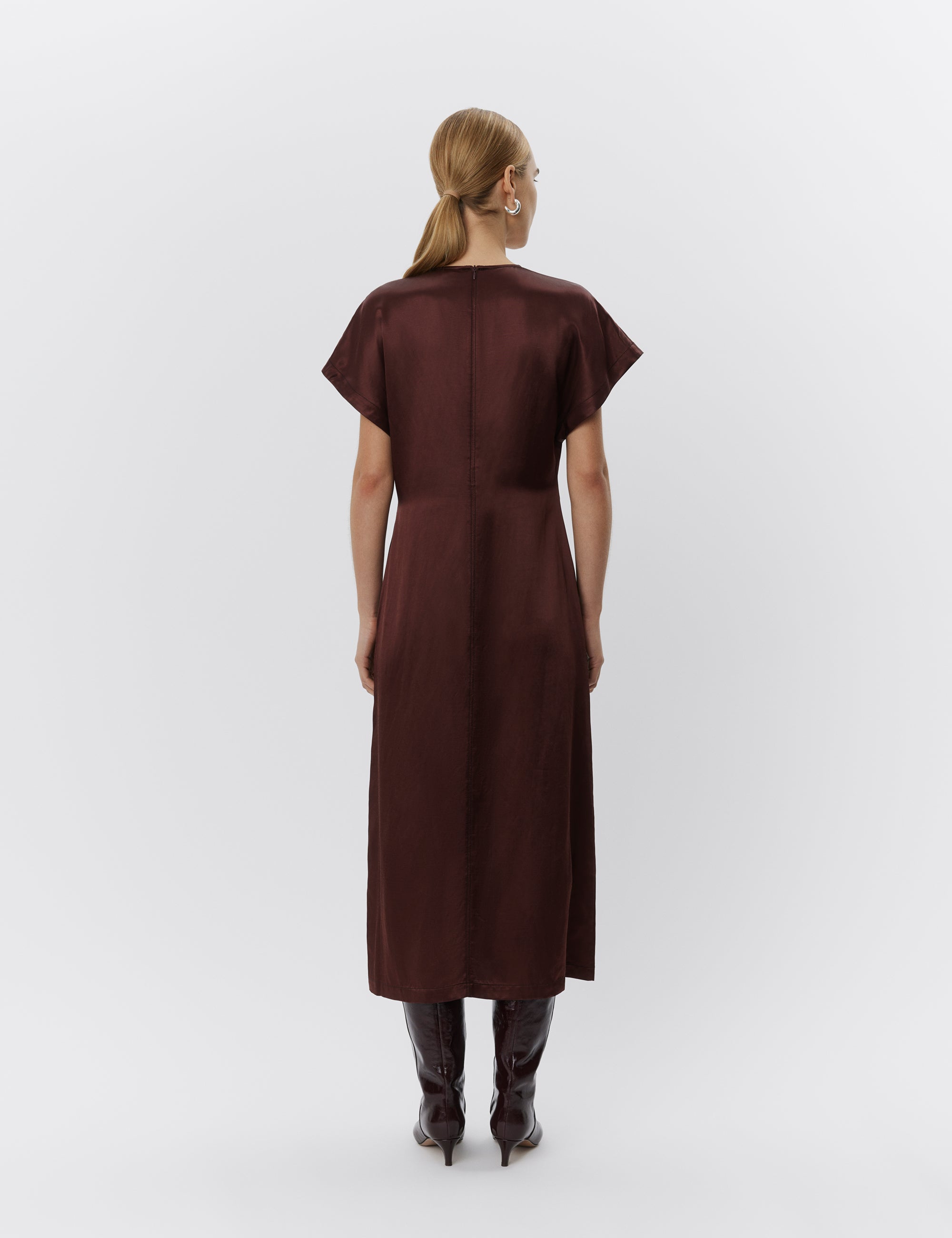 DAY Birger ét Mikkelsen Bray - High Shine Blend Dress 191317 Bitter Chocolate..