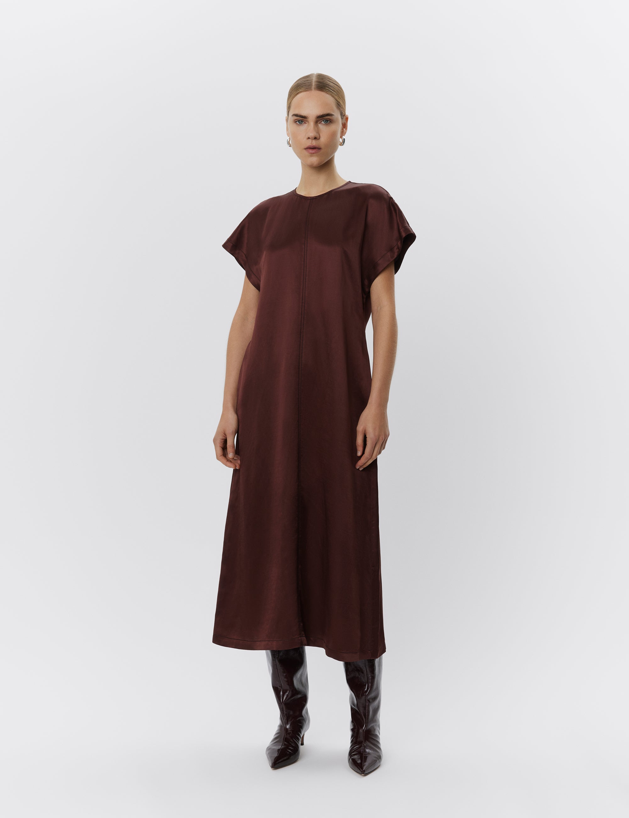 DAY Birger ét Mikkelsen Bray - High Shine Blend Dress 191317 Bitter Chocolate..