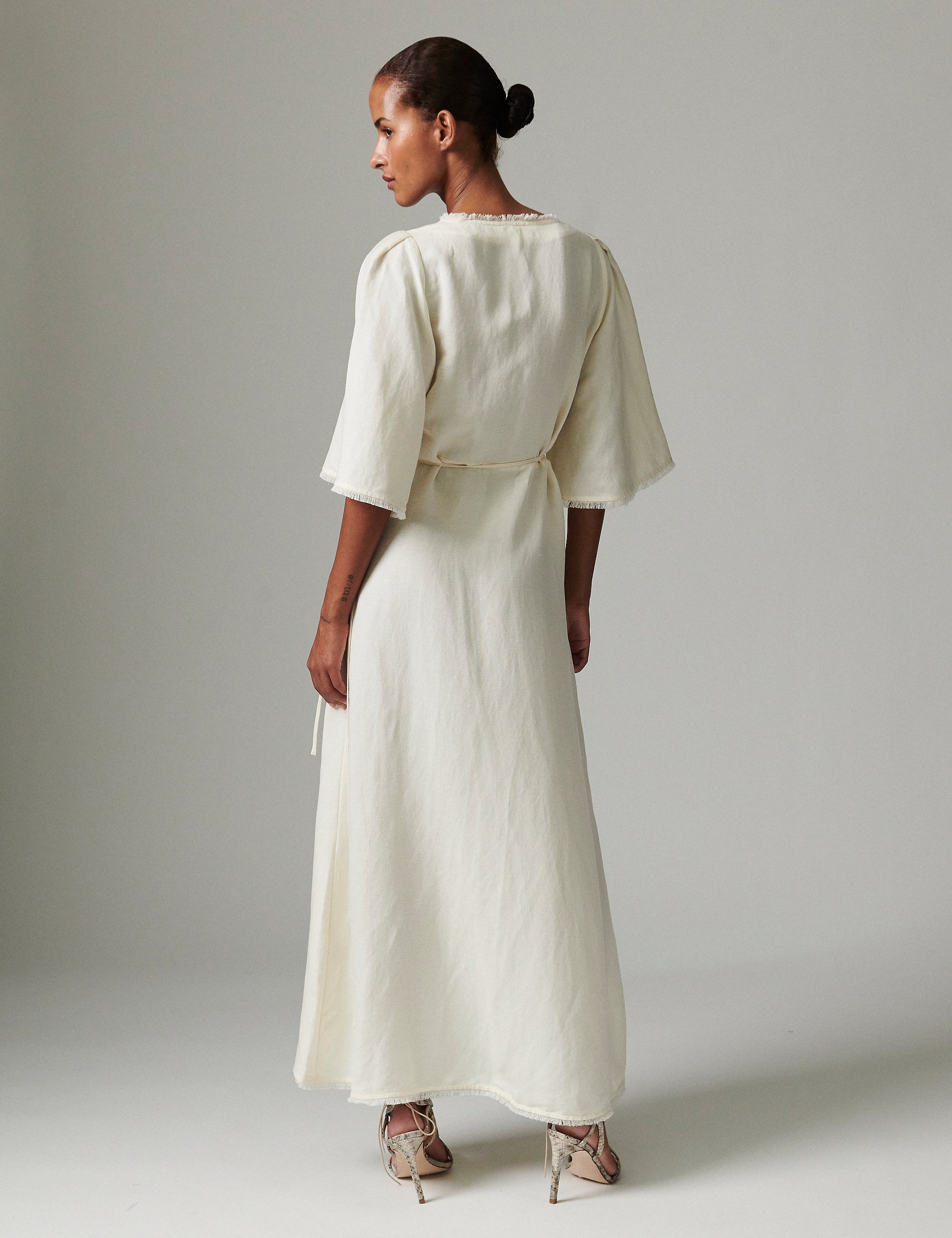 DAY Birger ét Mikkelsen Camilla - Contrast Linen Kjole 110605 Jet Stream