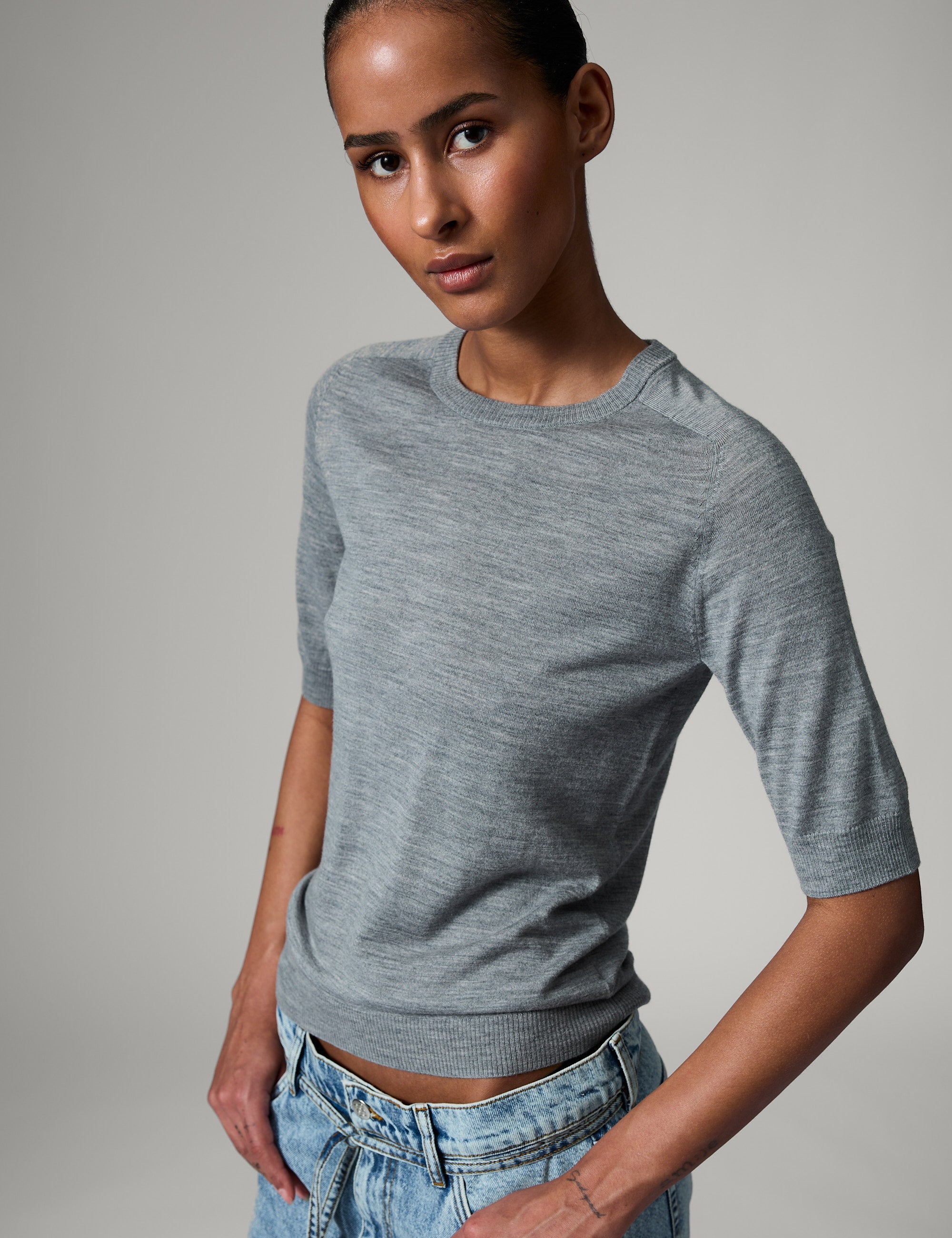 DAY Birger ét Mikkelsen Carolina - Daily Elements Sweater 500006 Medium Grey Melange