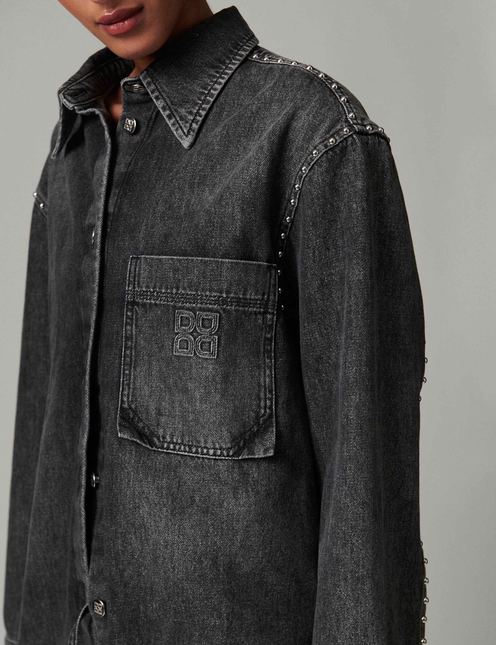 DAY Birger ét Mikkelsen Clothilde - Embellished Denim Tops & T-Shirts 190303 BLACK