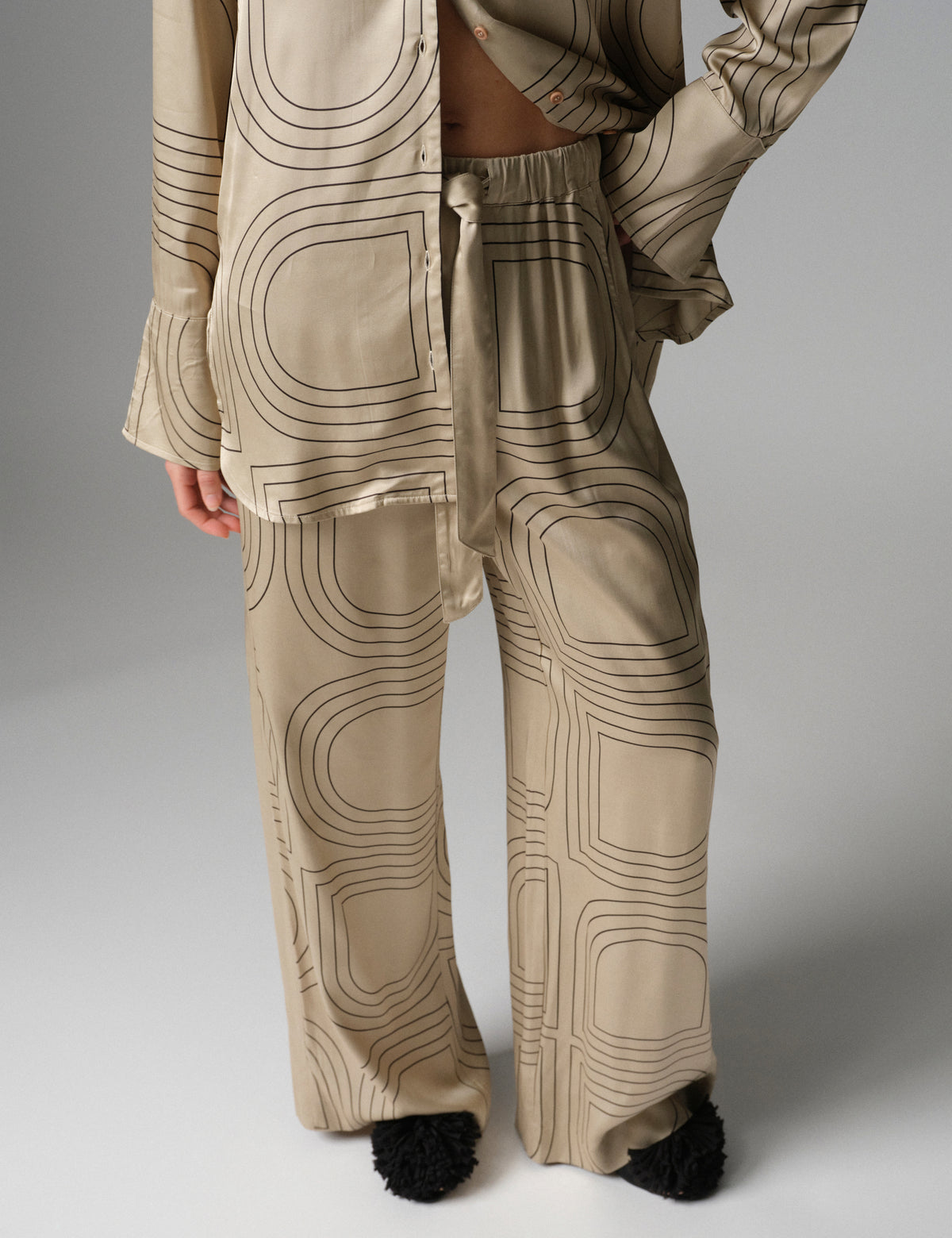 DAY Birger ét Mikkelsen DAYPosey - Fluid Viscose - Bukser Bukser 500191 Humus With Black