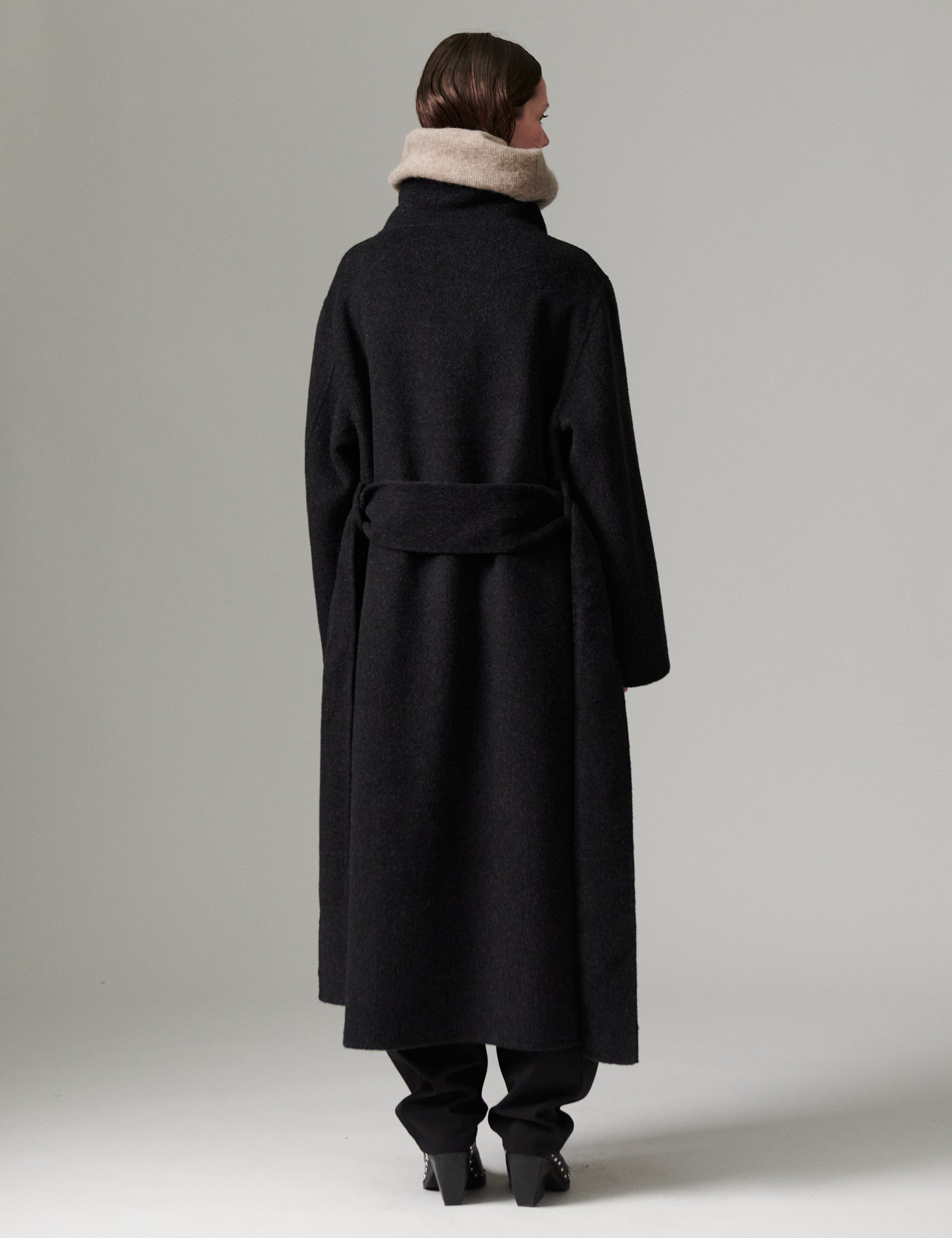 DAY Birger ét Mikkelsen DAYTeme - Bonded Soft Wool - Frakke Frakke 500003 Dark Grey Melange