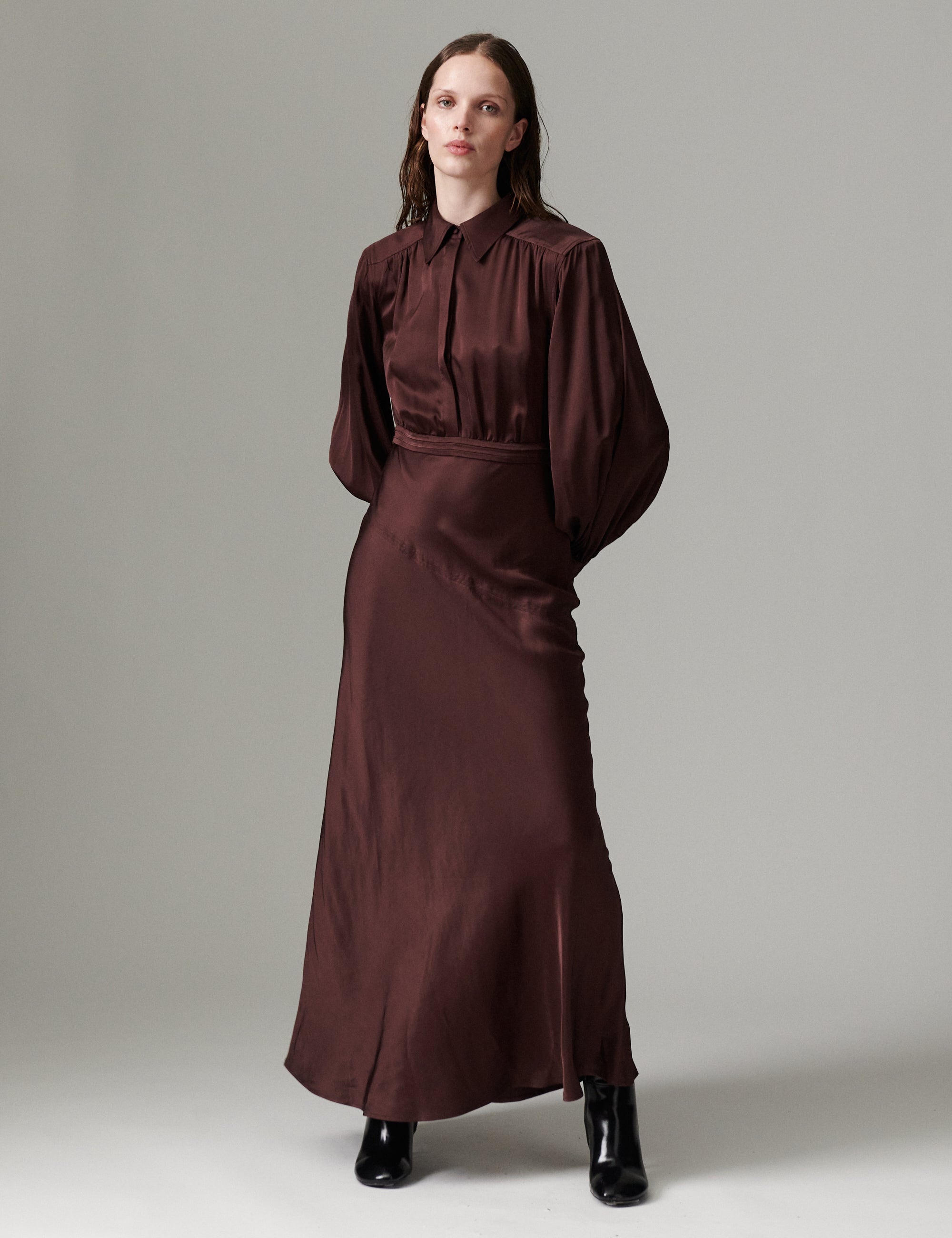 DAY Birger ét Mikkelsen DAYWoma - Fluid Viscose Kjole 191619 FUDGE