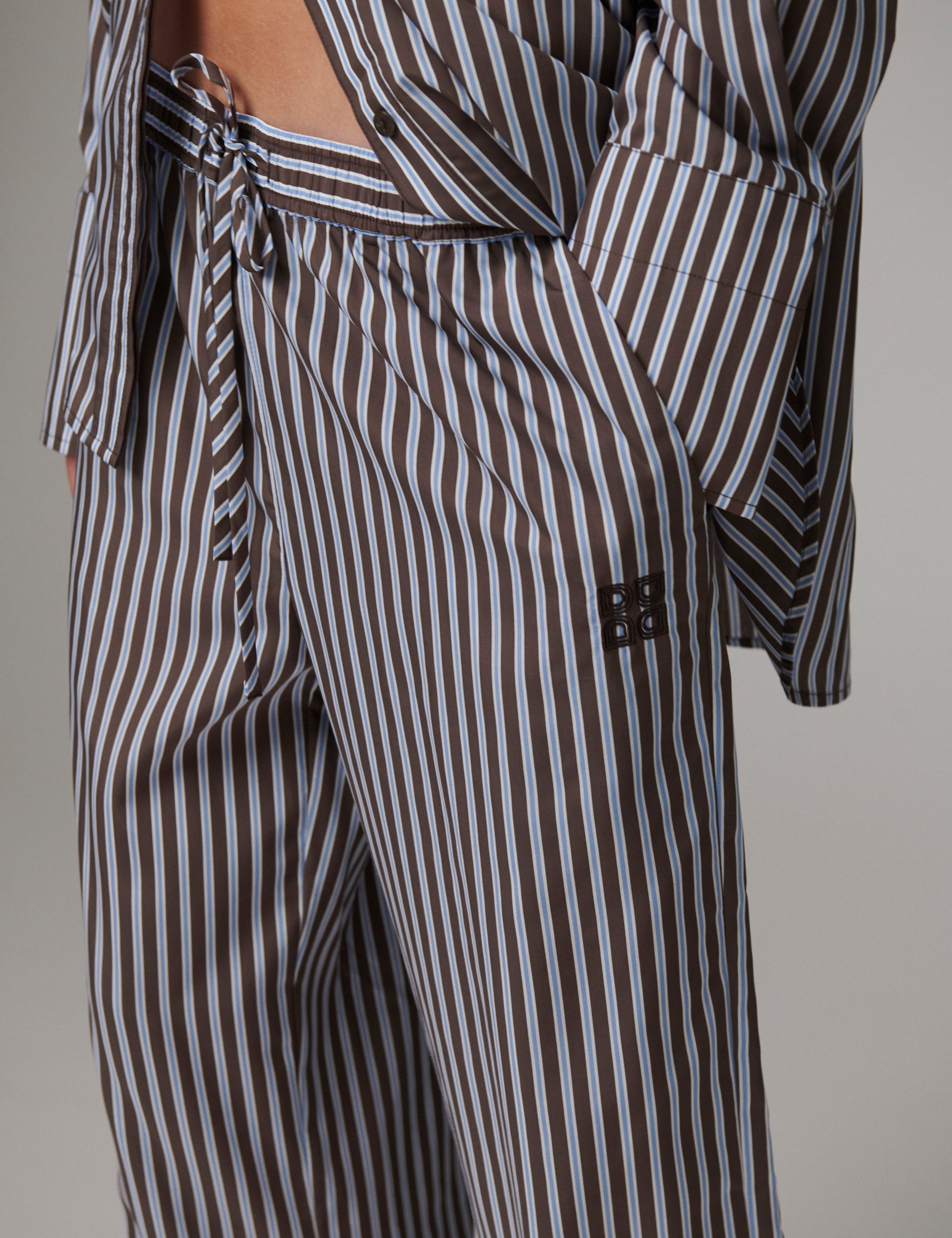 DAY Birger ét Mikkelsen DAYZoe - Daylounge Stripe - Skjorte Bukser 10082 Brown Stripe