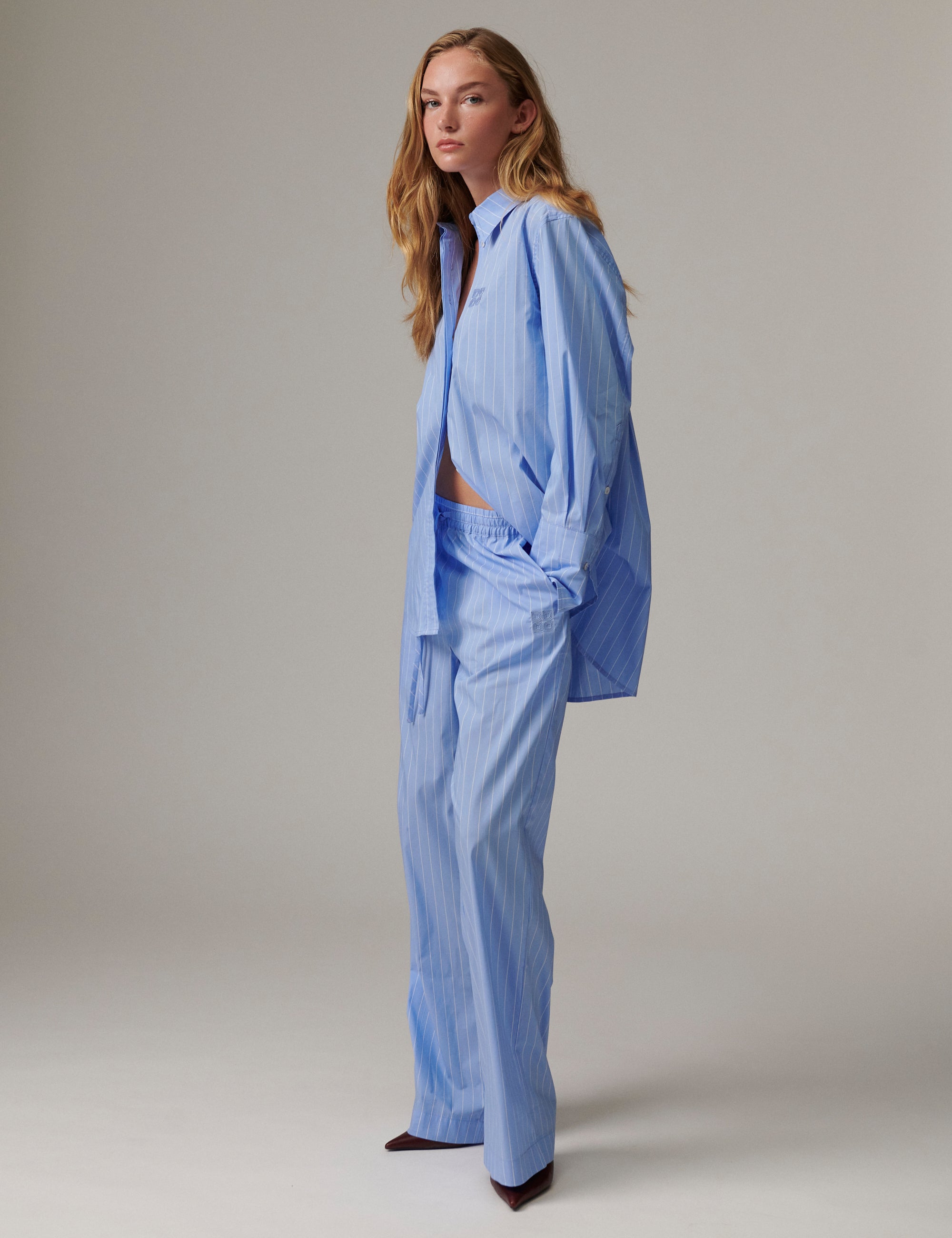 DAY Birger ét Mikkelsen DAYZoe - Daylounge Stripe - Skjorte Bukser 04110 Blue Stripe