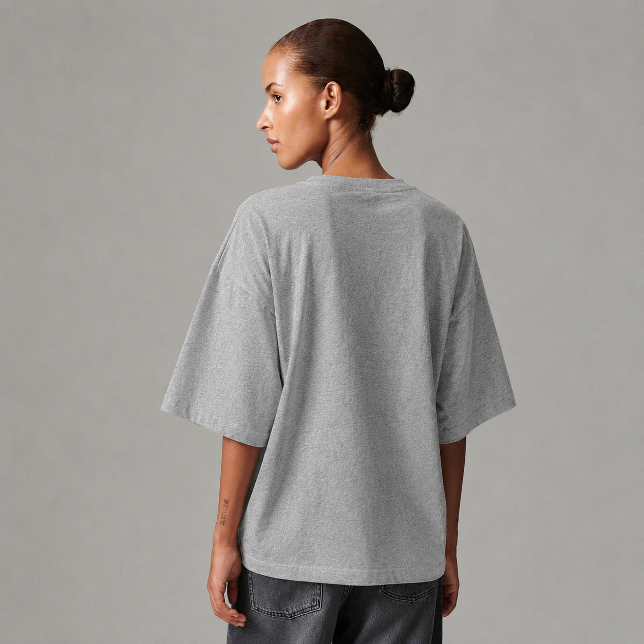 DAY Birger ét Mikkelsen Drew Embroidery - Heavy Jersey - T-shirt T-shirt 500036 Light Grey Melange
