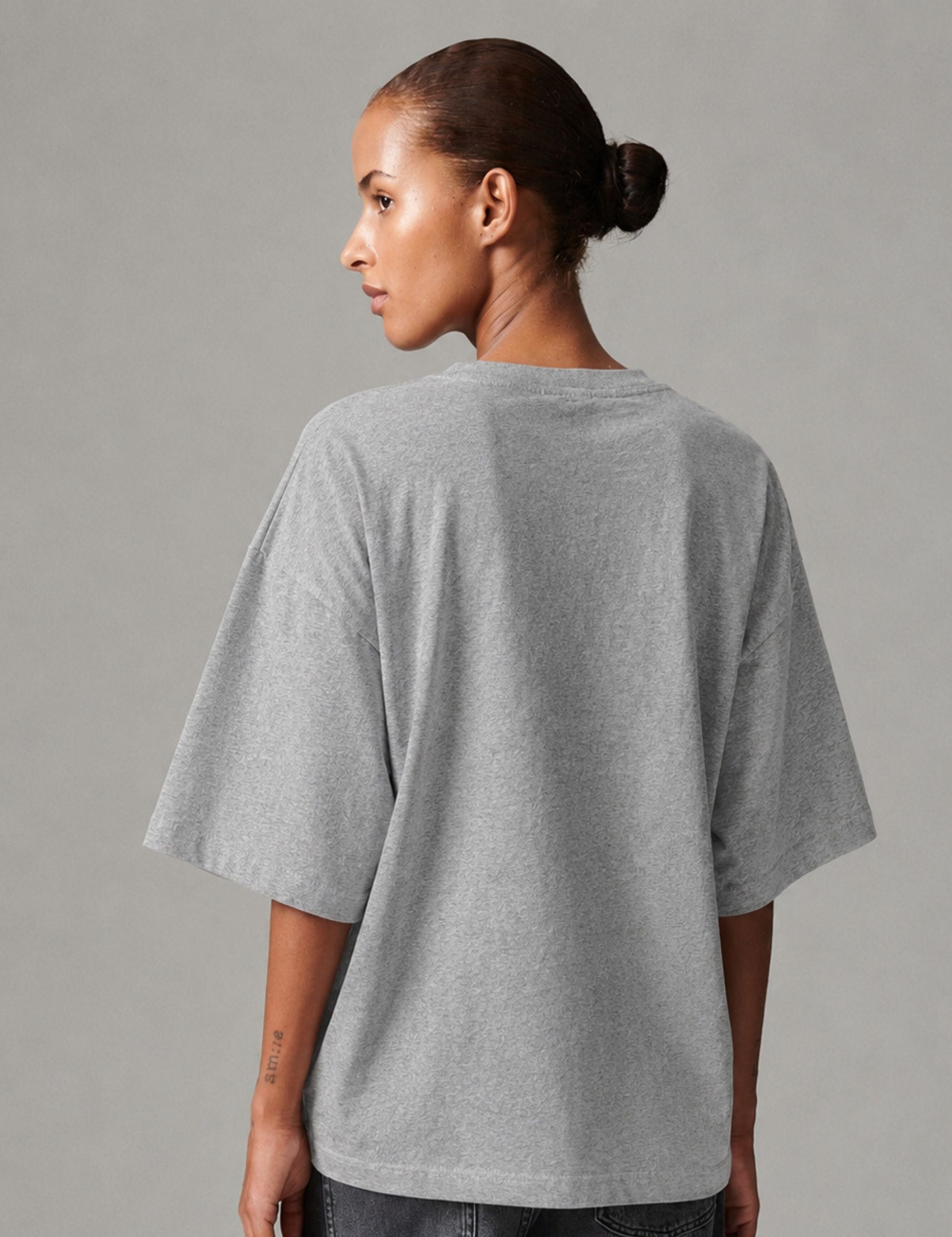 DAY Birger ét Mikkelsen Drew Embroidery - Heavy Jersey - T-shirt T-shirt 500036 Light Grey Melange